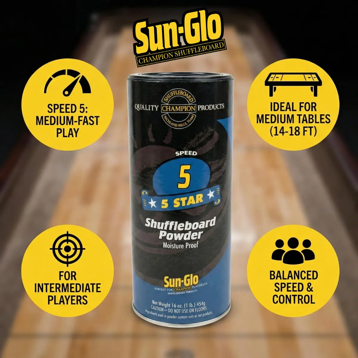 Sun-Glo #5 Speed Shuffleboard-Pulverwachs, Doppelpack