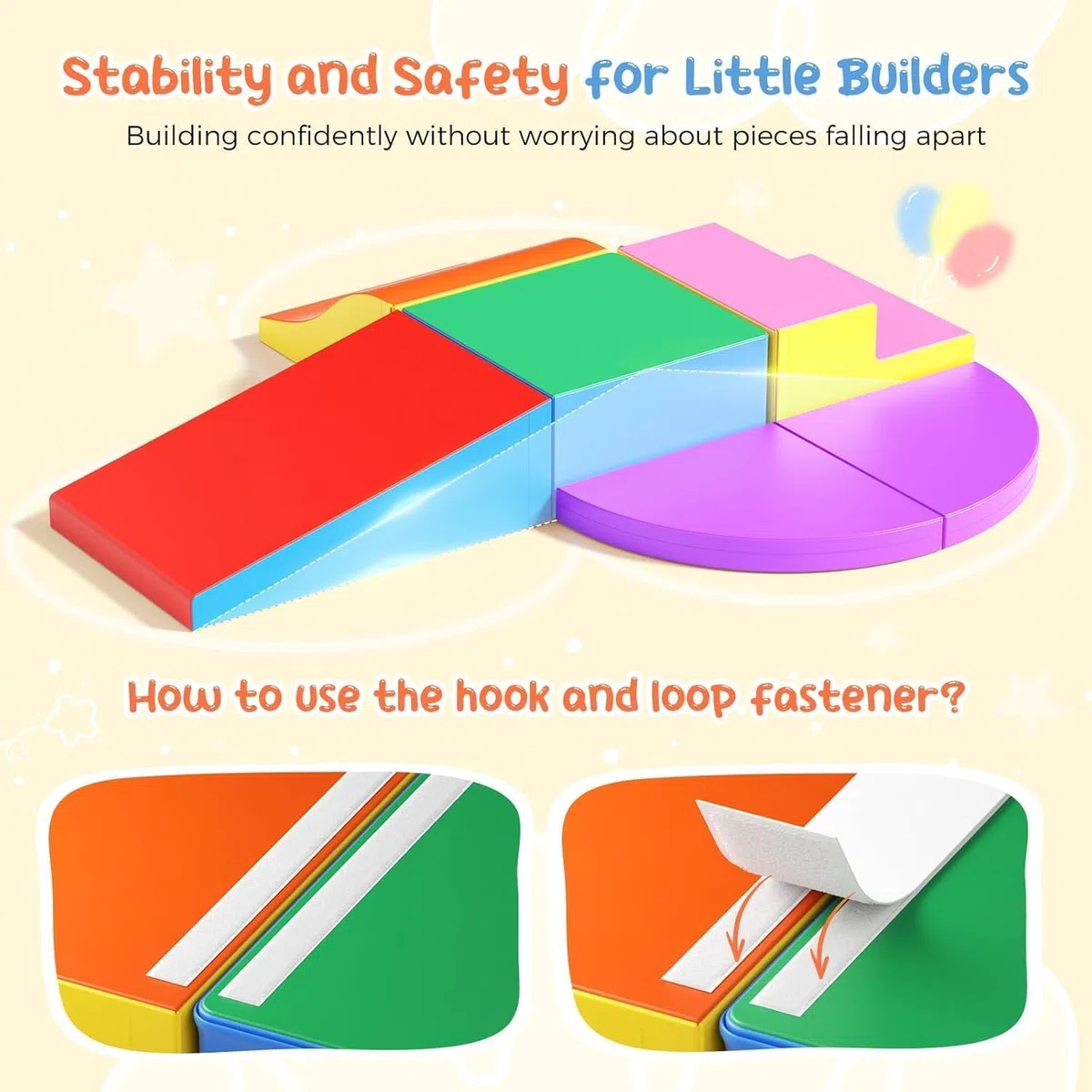 Schaumstoff bausteine Schaumstoff-Kletterblöcke für Kleinkinder, Softplay-Bällebad, Softplay-Klettern mit faltbarem Block, Montessori Spielzeug Set für Indoor-Spaß, Baby Soft Playset