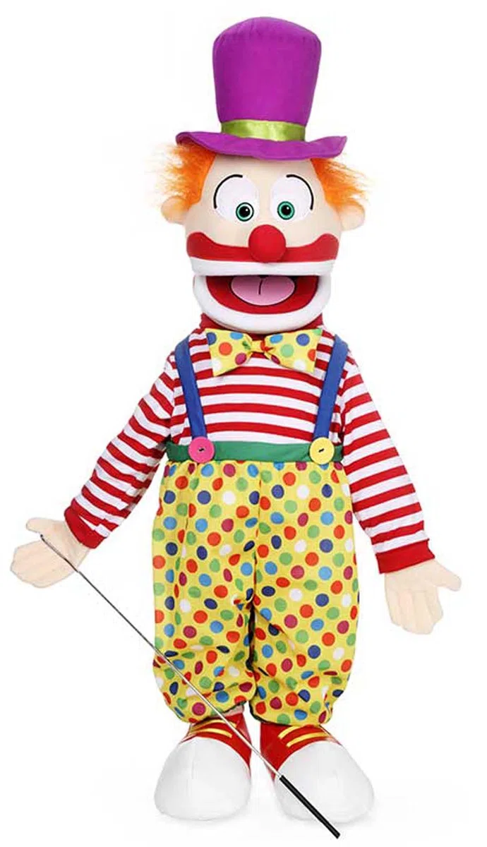 63,5 cm Clown mit Hut, Ganzkörper, Ventriloquist-Stil Puppe