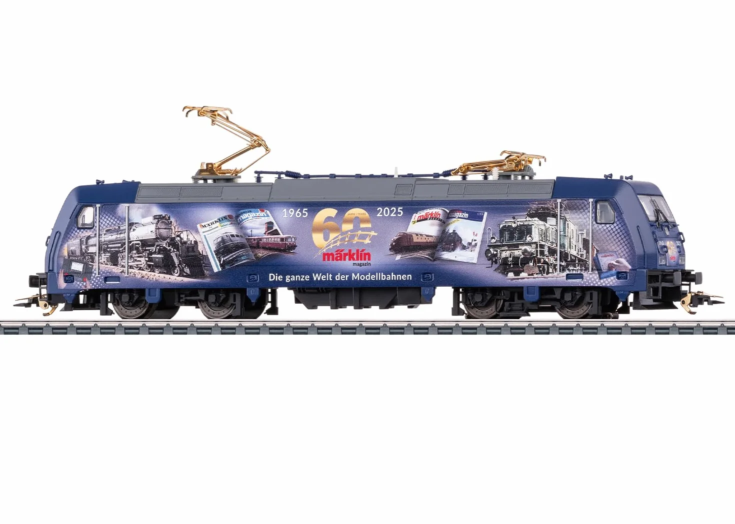 Märklin 36060 Elektrolokomotive BR 185.2 – H0 Wechselstrom – mfx Digital-Decoder, Sound, LED-Licht – Jubiläumsmodell Märklin Magazin 60 Jahre – Lokmodell 21,7 cm