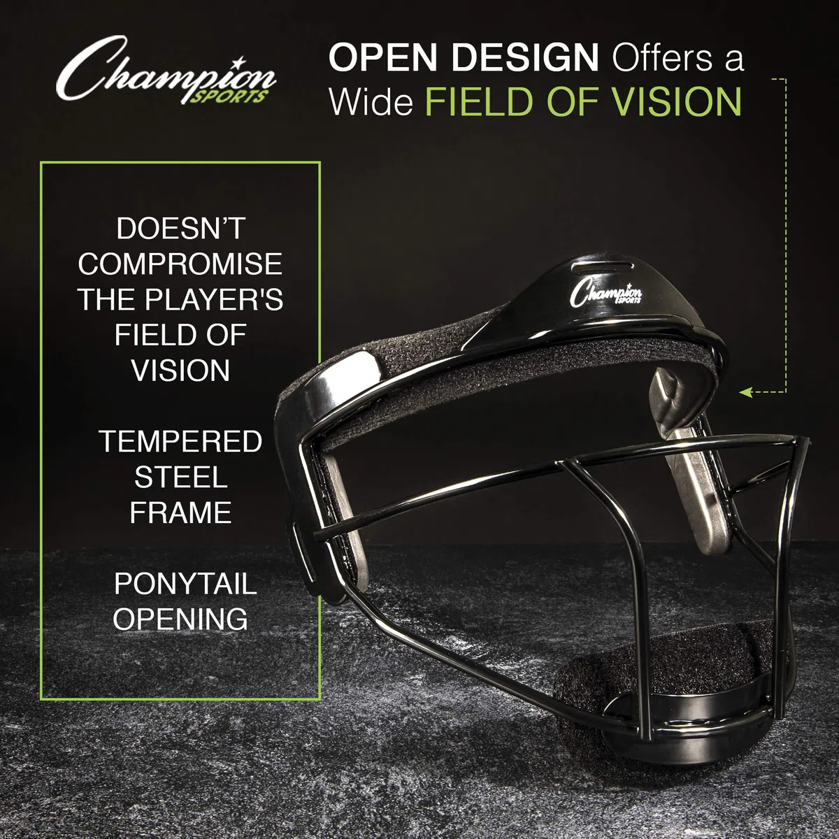 Champion Sports Softball-Gesichtsmaske – strapazierfähiger Fielder-Kopfschutz – Premium-Sport-Zubehör für drinnen und draußen – Magnesium oder Stahl in Mehreren Farben und Größen