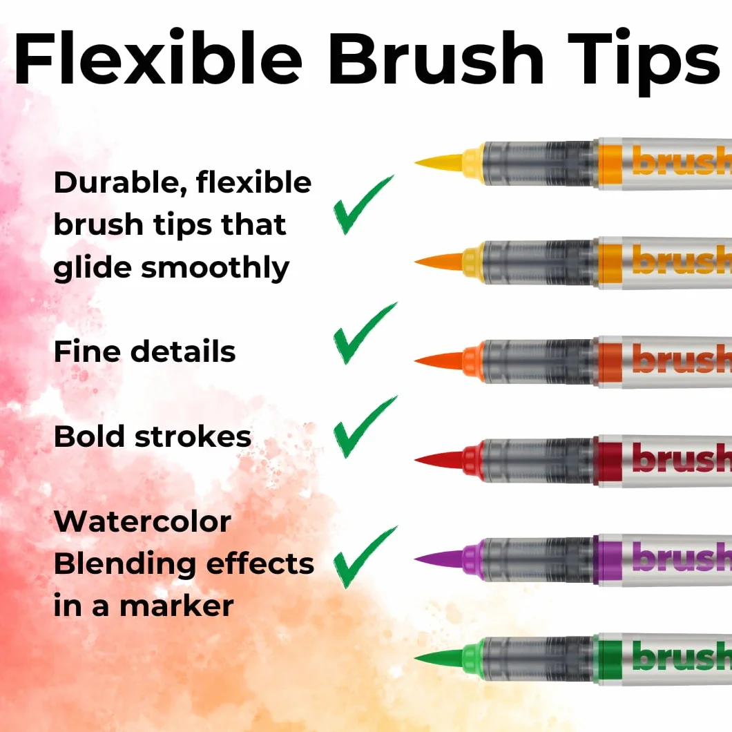 KARIN Megabox Brushmarker PRO set. 60 Farben Brushpens auf Wasserbasis geeignet zum Malen, Zeichnen und Handlettering, 1 stück (63er Pack)