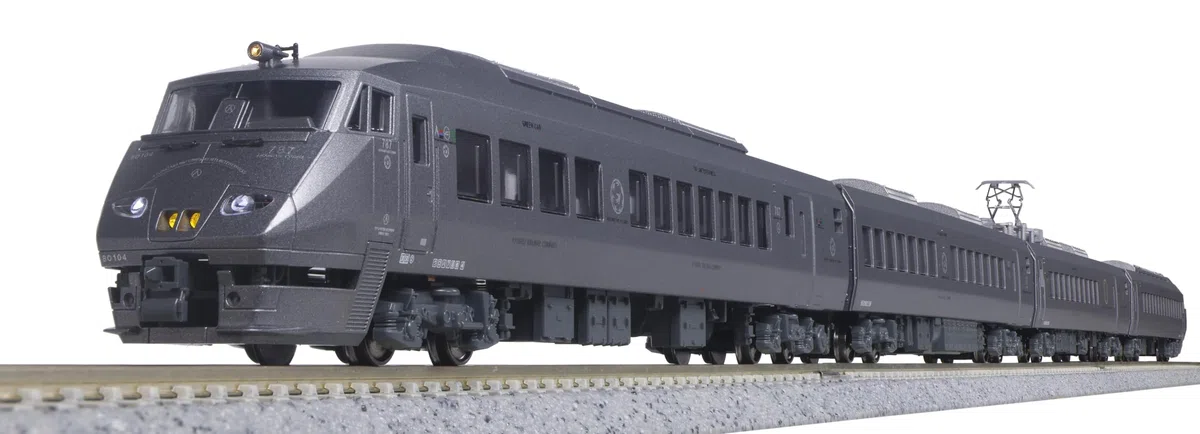 Kato JR 787 Series Around Kyushu 4 Car Add on Set - Metallic Grau - Zug - Tischplatte - Sculpture