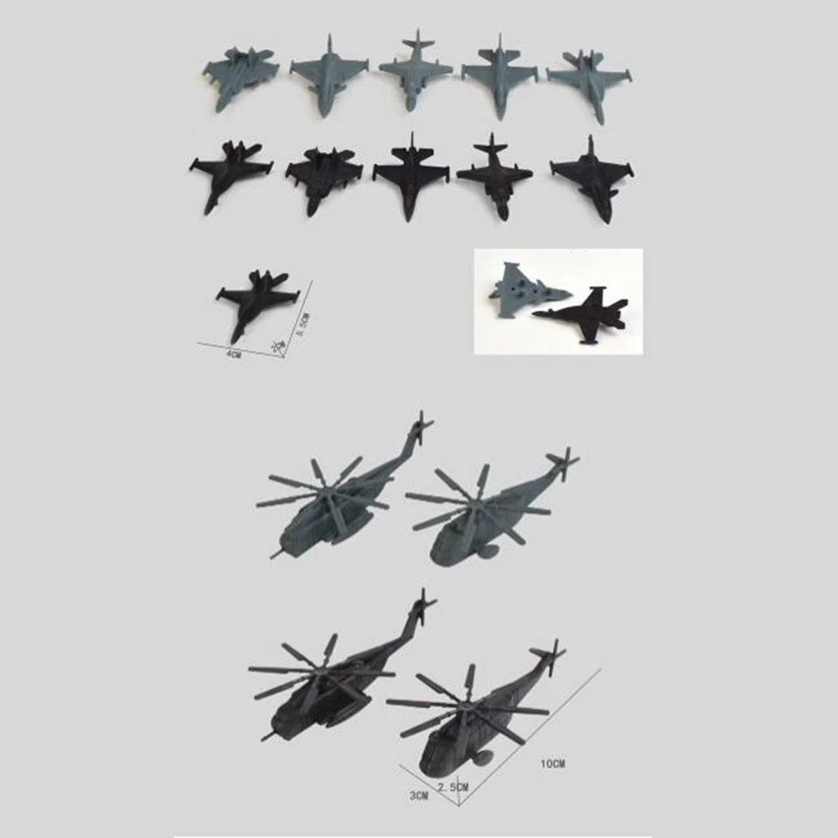 harayaa 17 Teile Marineschiff Set mit Hubschrauber Und Flugzeugen für Kinder Und Erwachsene, GRAU