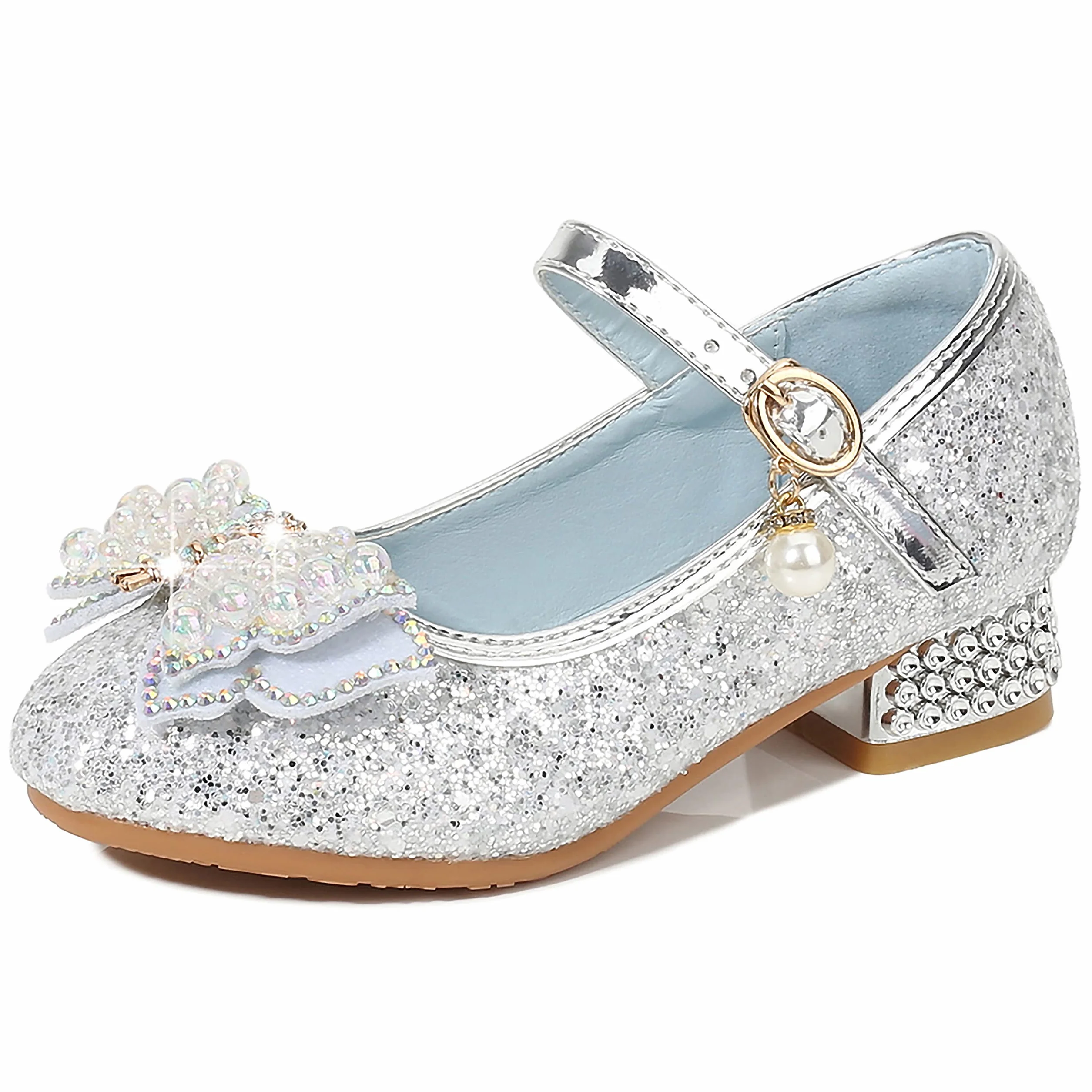 Mädchen Prinzessin Schuhe Kinder Sandalen Glitzer Schuhe Hoher Absatz Partei Glitzer Kristall Heels für Kinder Karneval Verkleidung Party Aufführung Fasching Tanzball