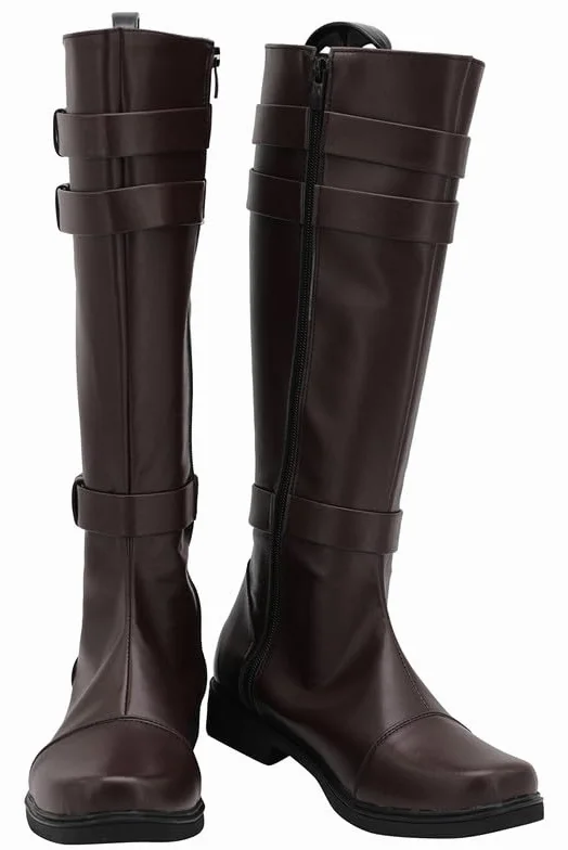 Krieger Anime Halloween Karneval Schuhe Cosplay Lange Stiefel Herren