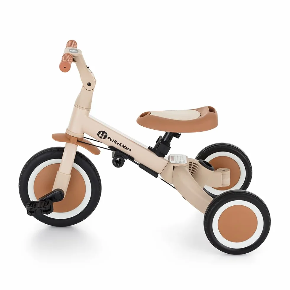 PETITE&MARS Multifunktionales 5-in-1-Dreirad Turbo * Fahrrad * Dreirad * Laufrad * Rutschauto * Lauflernfahrzeug (Desert Sand)
