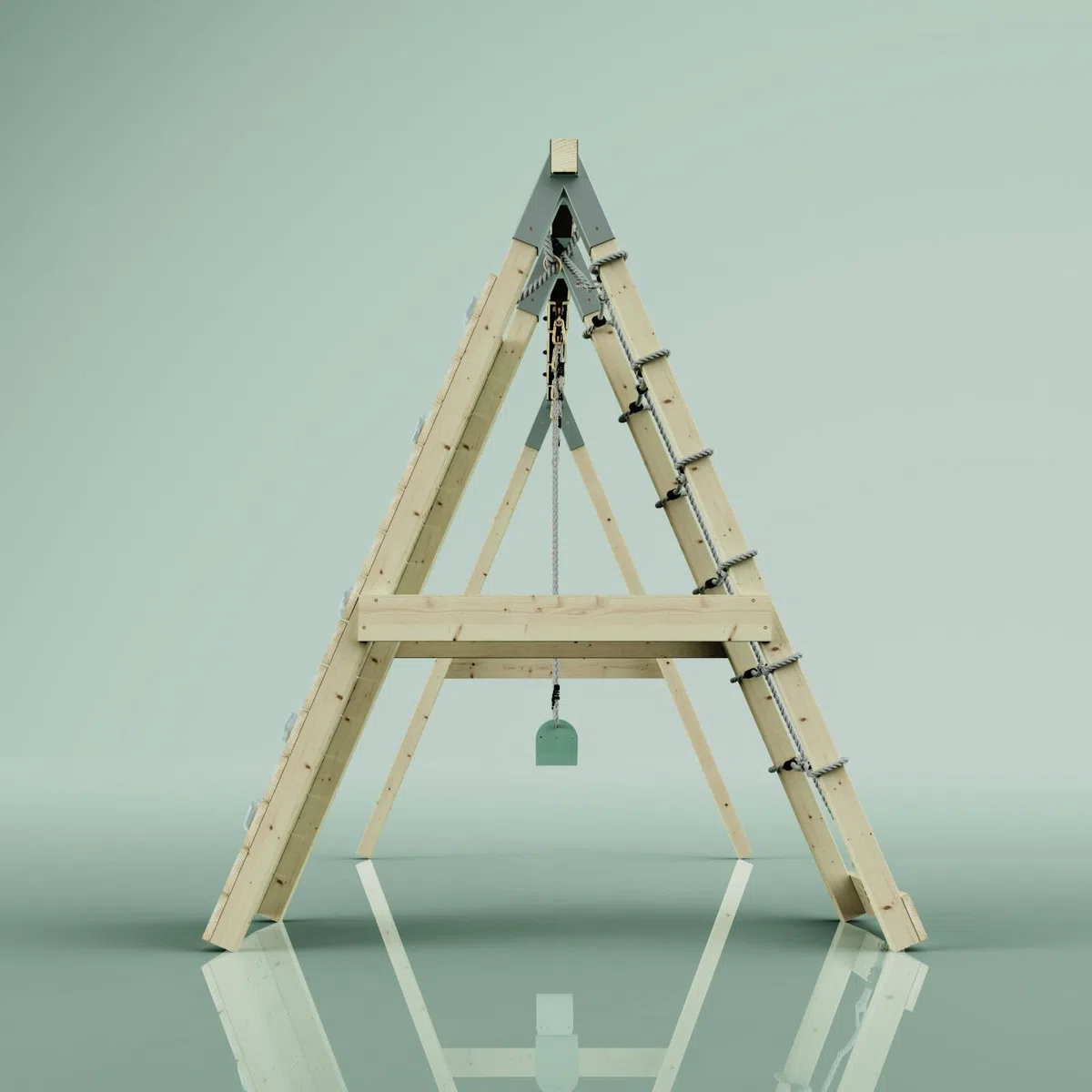 PolarPlay Klettergerüst Biene aus Holz in Grün
