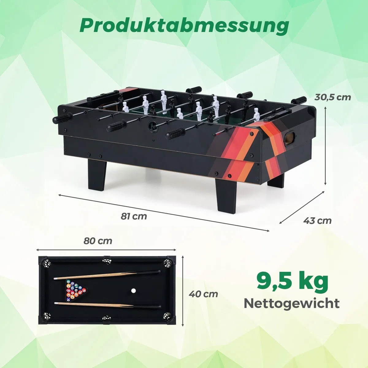 COSTWAY 4 in 1 Spieltisch, Tischkicker & Billard & Air Hockey & Tischtennis, Multifunktionstisch aus Holz, Tischfußball für Spielzimmer, Bars, Kickertisch für Kinder, Erwachsene
