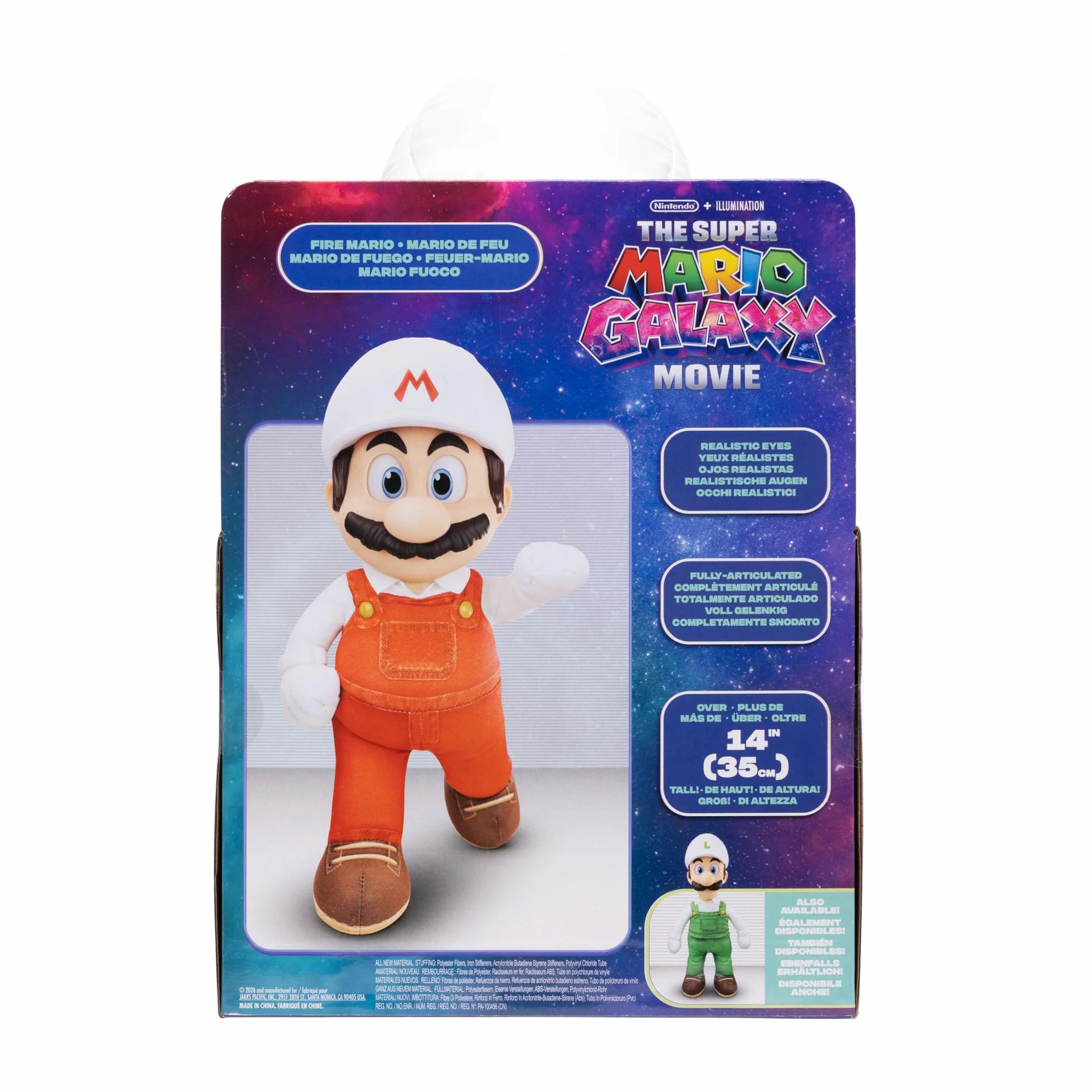 Super Mario Galaxy Fire Mario Plüschtier 35 cm offiziell lizenziert Jakks Pacific Nintendo Sammlerstück