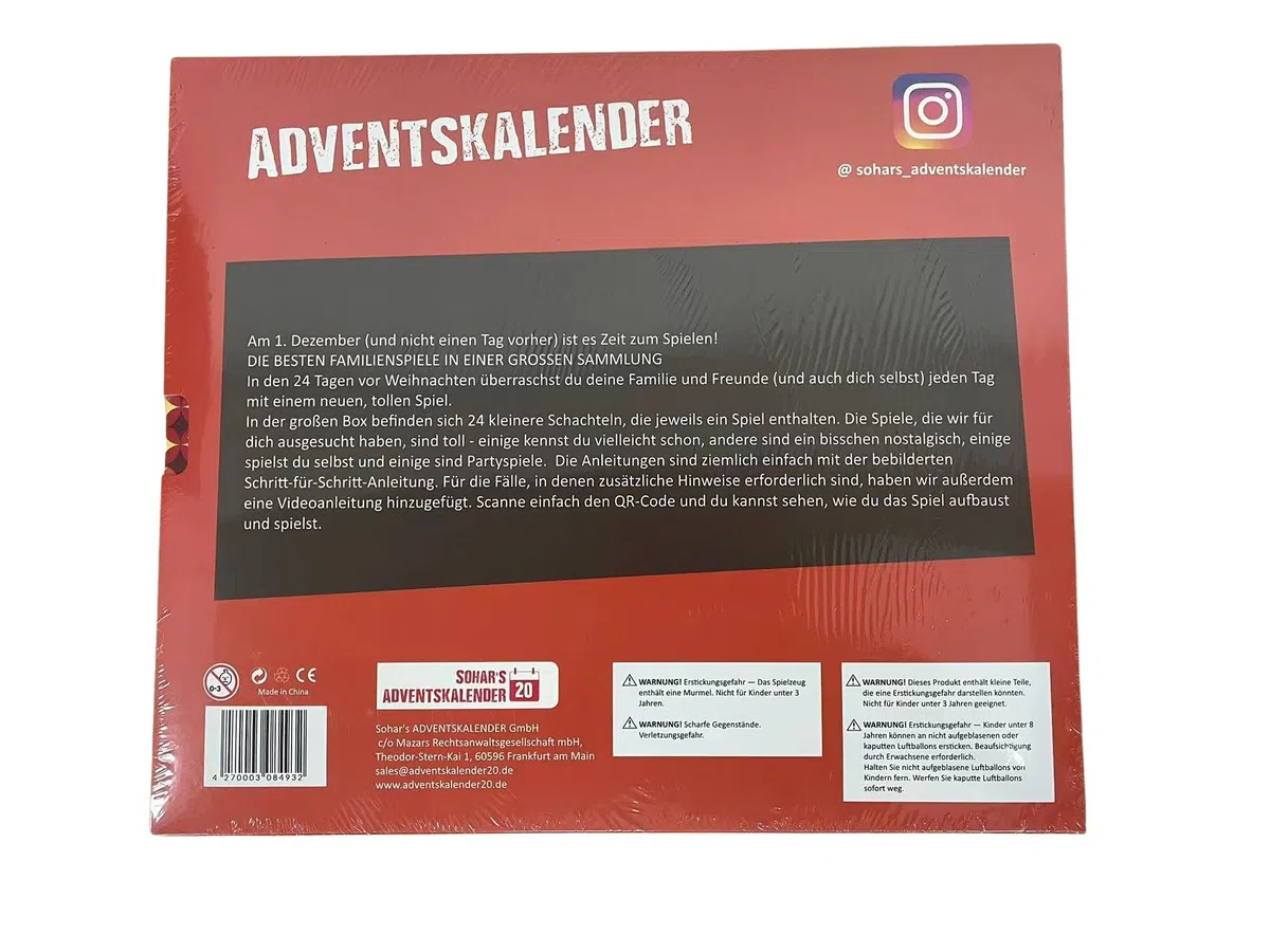 Adventskalender 2026 Spiele für die ganze Familie Die 24 besten Familienspiele in nur einer Box! Mit bebilderter Schritt-für-Schritt-Anleitung Ab 6 Jahren – Deutsche Ausgabe