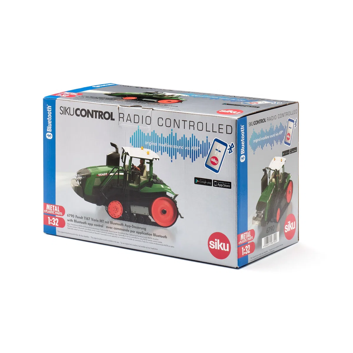 Siku 6790, Fendt 1167 Vario MT Traktor, 1:32, Ferngesteuert, Ohne Fernsteuermodul, Steuerung via App mit Sound oder Gaming Controller möglich, Metall/Kunststoff, Grün