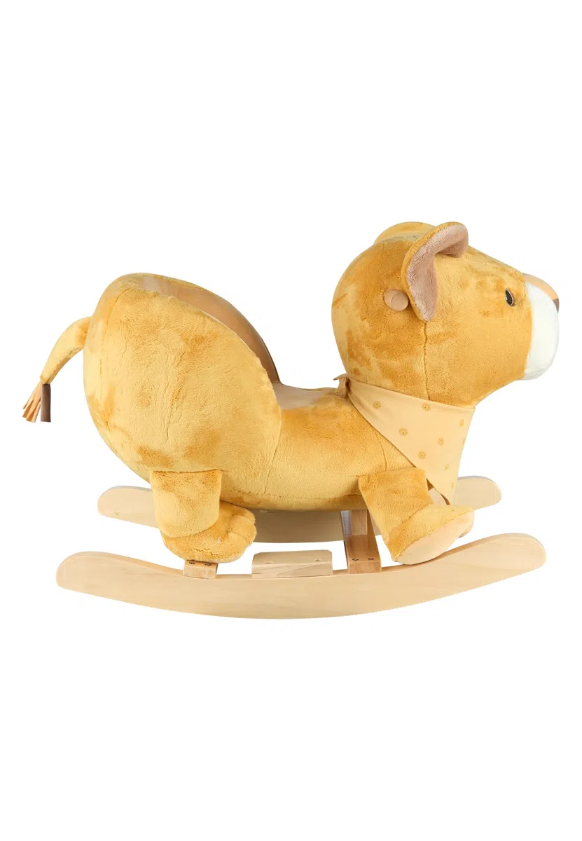 Sterntaler Schaukeltier Löwe Leo - Schaukelpferd aus Flausch & Holz - weiche Sitzfläche - Spielzeug Wippe für Kleinkind - Indoor - Geschenk Idee - Unisex, mattgelb