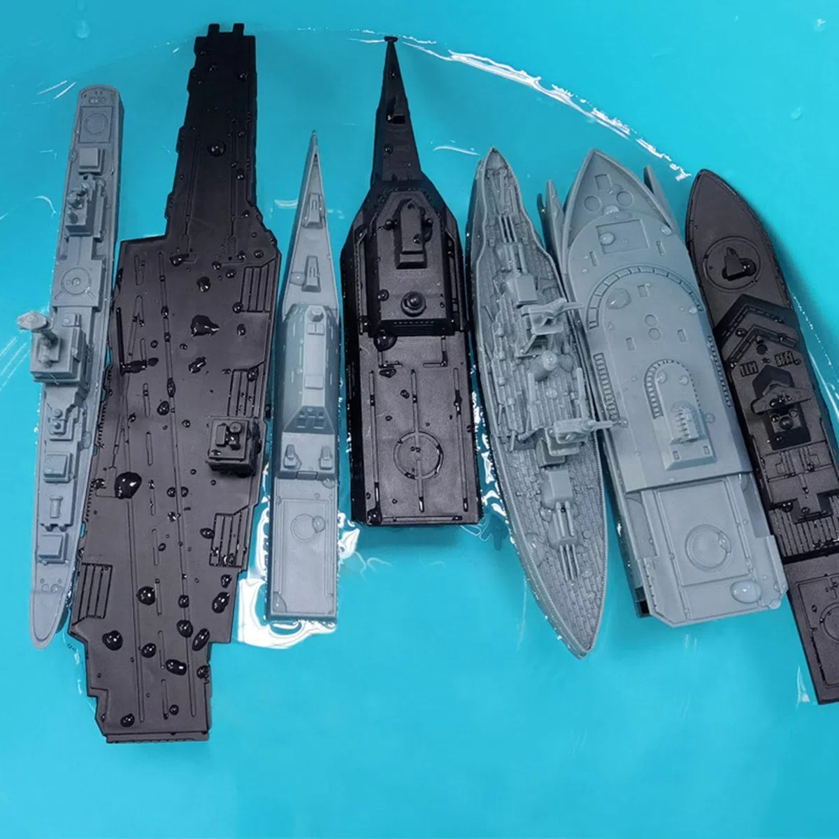 harayaa 17 Teile Marineschiff Set mit Hubschrauber Und Flugzeugen für Kinder Und Erwachsene, GRAU