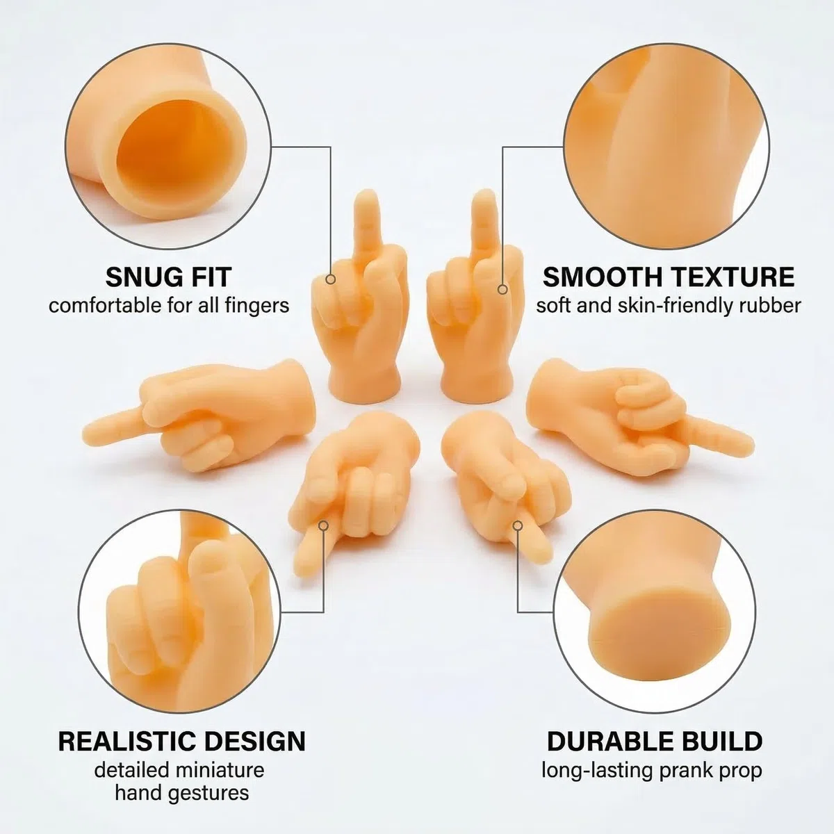5 Stück Stinkefinger Geschenk, Mini Hände, Tiny Hands, Kleine Hände, Stinkefinger, Mini Mittelfinger 10 Gummihand Fingerpuppen, Kreative Gesten Für Haustiere, Partys Und Soziale Medien