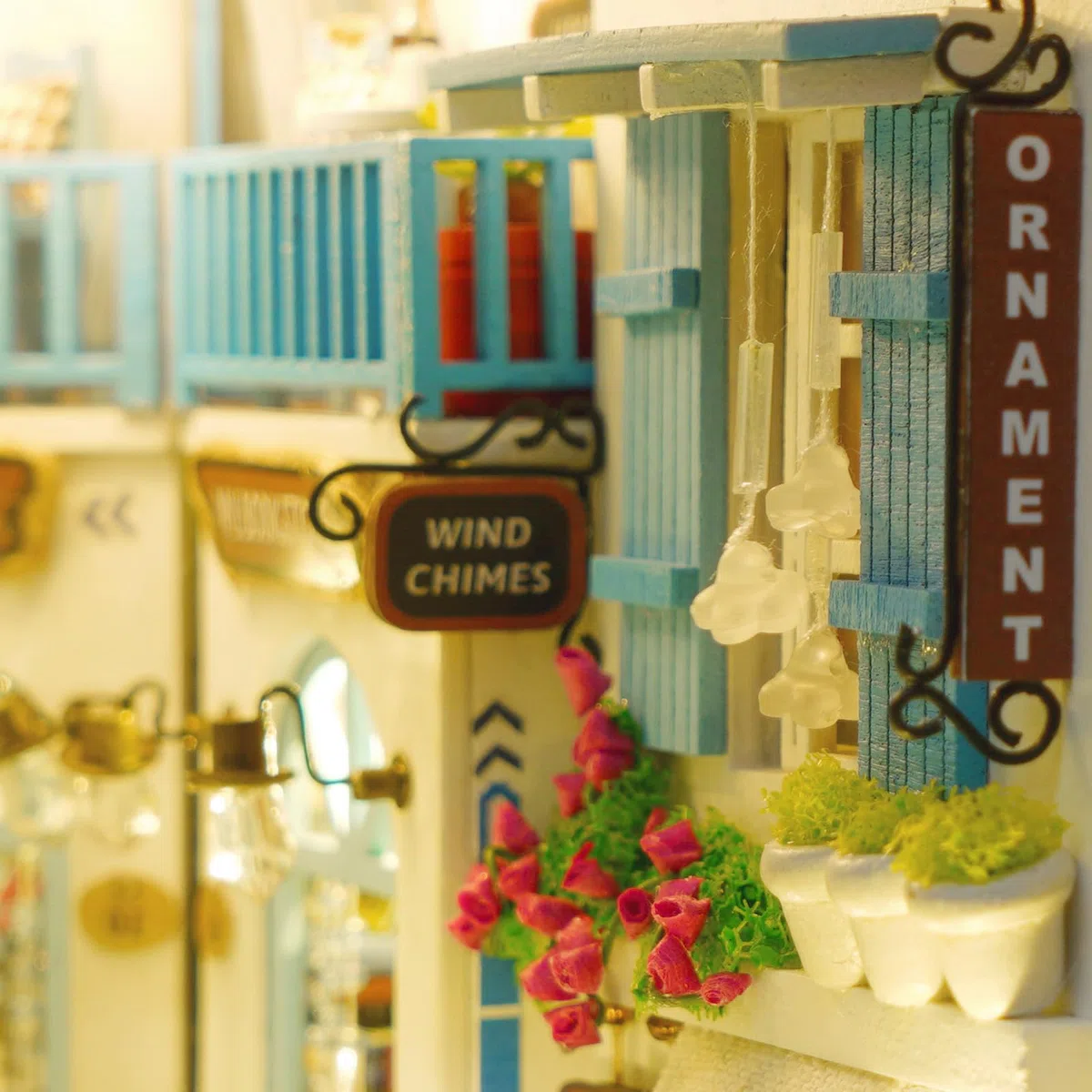 Cuteefun DIY Book Nook Kit, DIY Miniatur Puppenhaus, Bücherende Regaleinsatz, Hölzernes Book Nook Puppenhaus Kit für Erwachsene zu Bauen, Machen Sie Ihr Eigenes Handwerk Haus Modell (Meeresbrise)