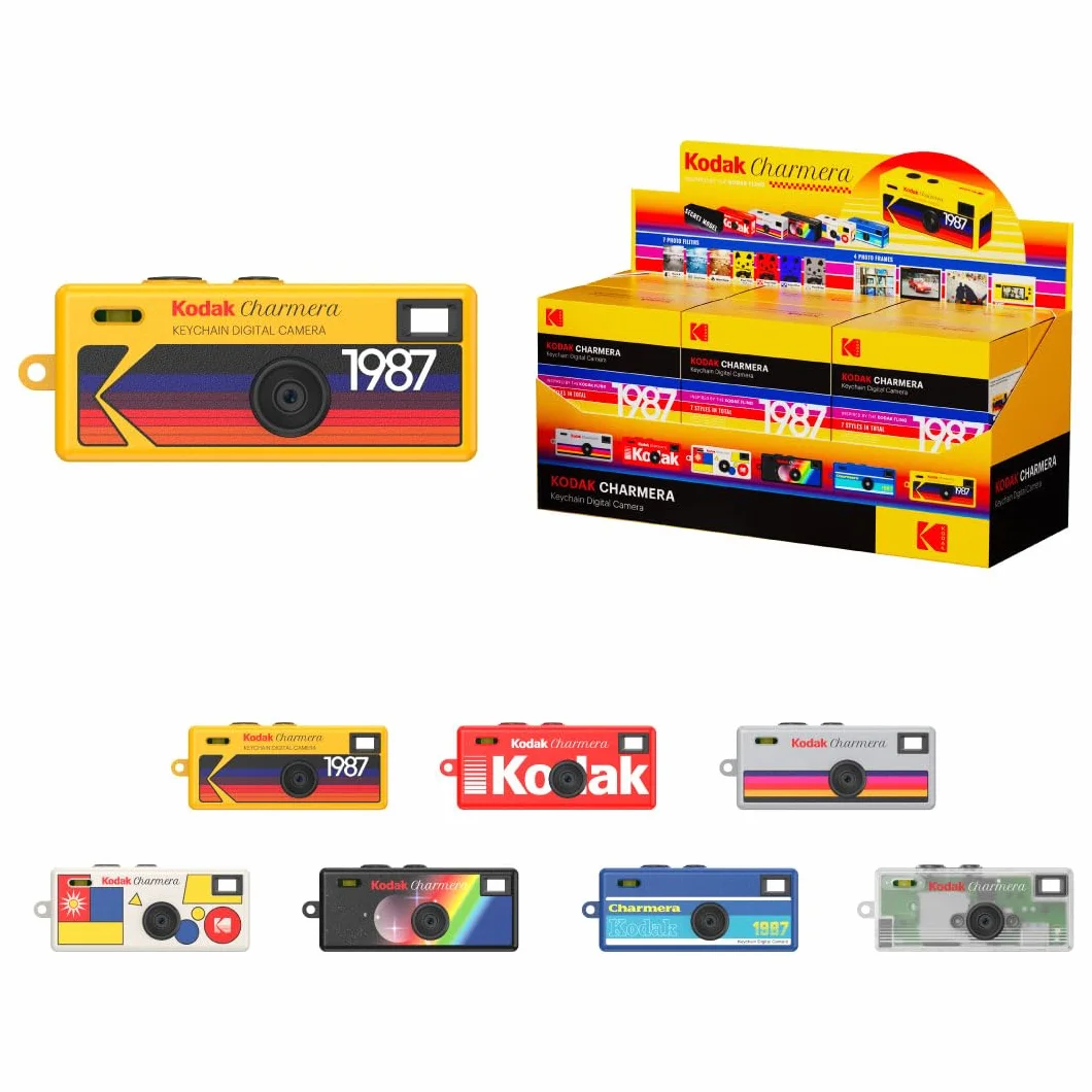 KODAK CHARMERA Schlüsselanhänger Digitalkamera Blind Box Ganzes Set (6 Stück)Mini Kamera,Digitalkamera,Videoaufzeichnung,Filmsimulations1,6MP Micro-SD-Kartensteckplatz Anfänger Jugendliche Erwachsene