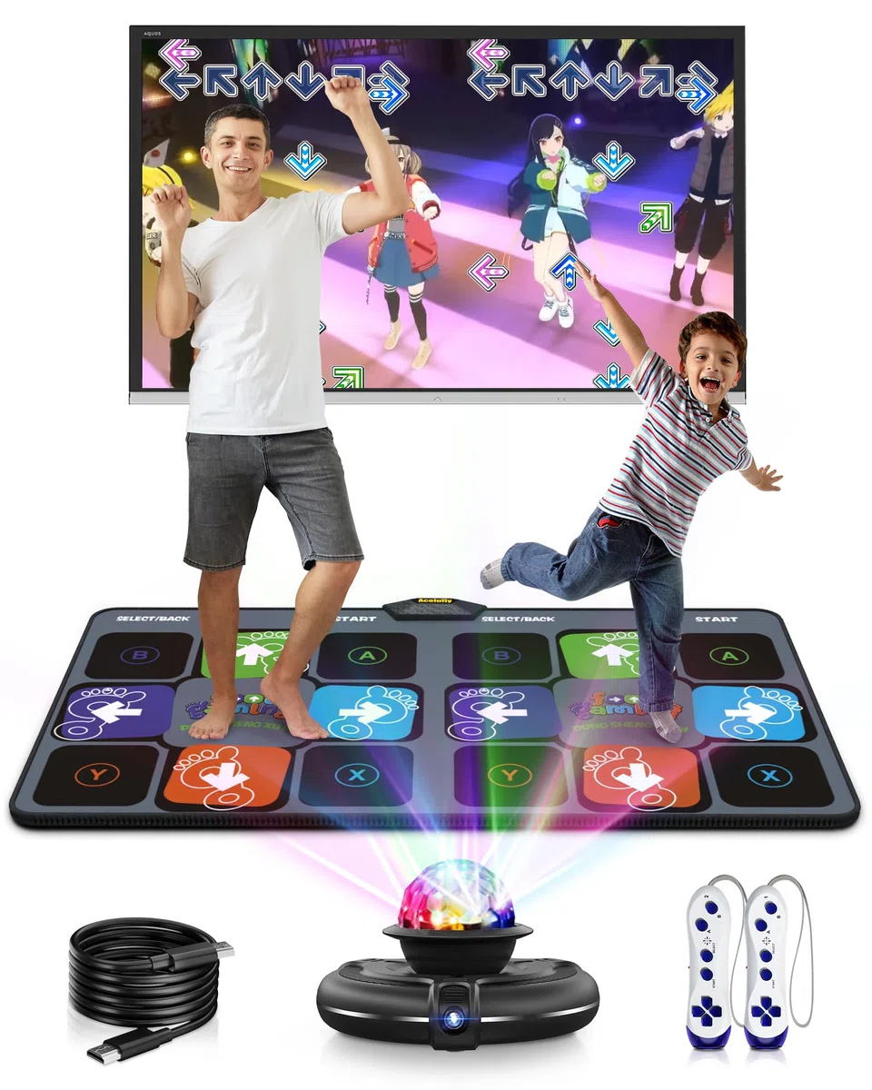 Interaktive Flanell-Tanzmatte mit Kamera für TV, rutschfeste Tanzmatte für Kinder Erwachsene Mädchen Jungen, Ideal als Geburtstags