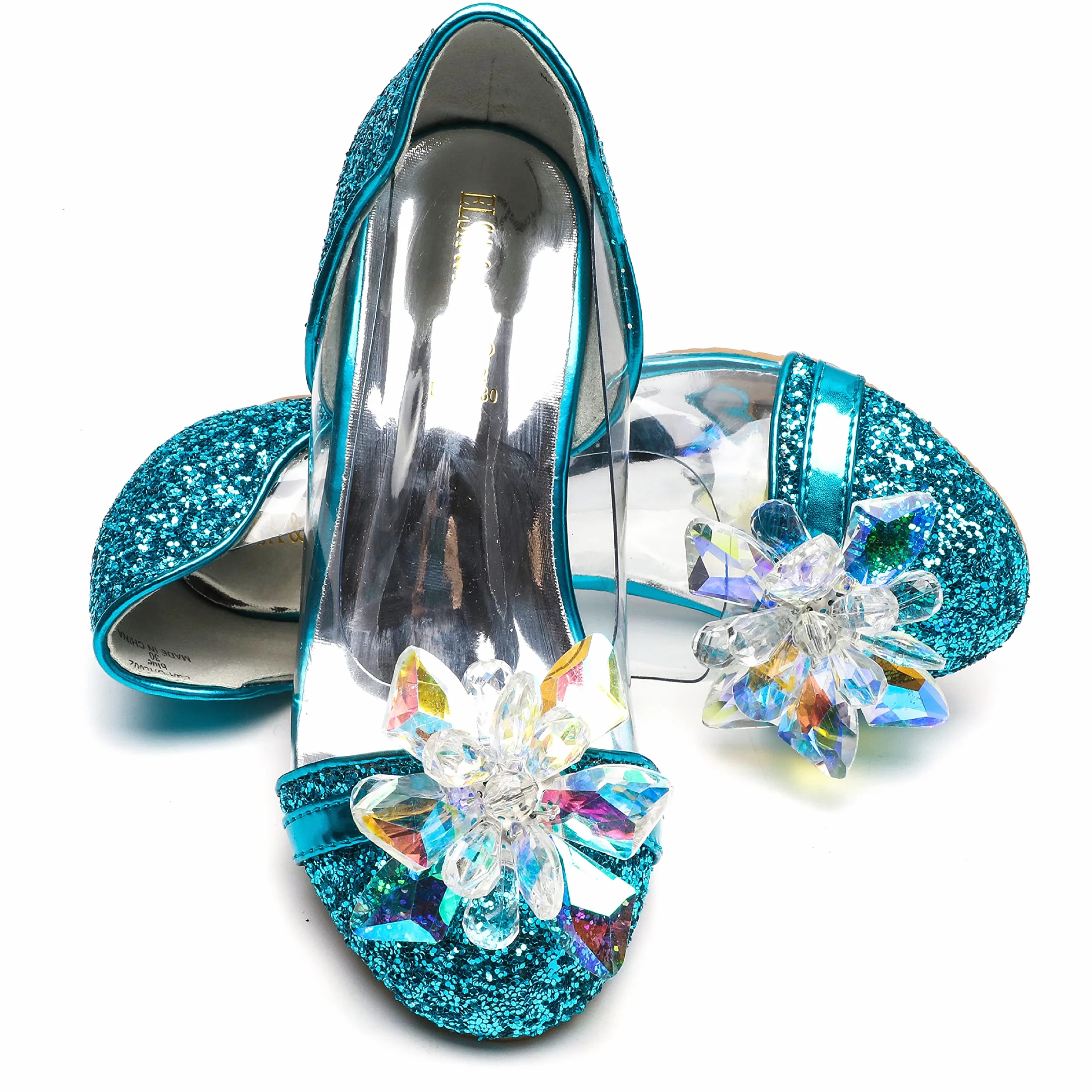 ELSA & ANNA Prinzessinnenschuhe für Mädchen – Eiskönigin Schuhe mit 3 cm Absatz – glitzernde Kostümschuhe für Partys und Geburtstage