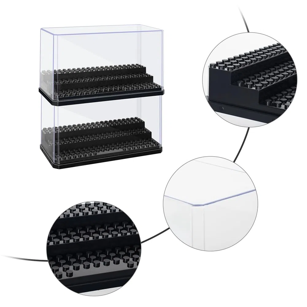 Minifiguren-Präsentationsbox, Stapelbare, Staubdichte Baustein-Präsentationsbox für Actionfiguren-Spielzeug