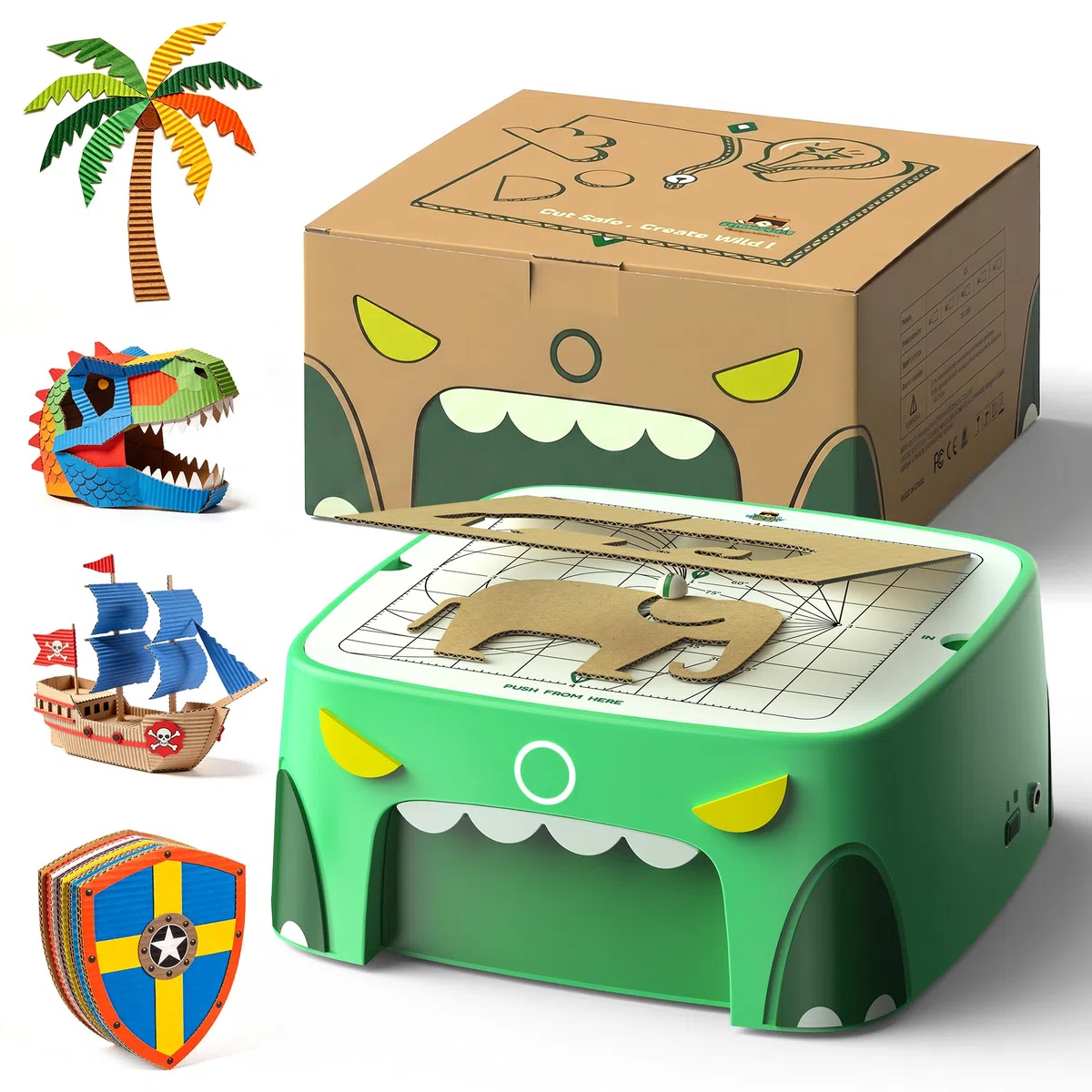 Sicherer Elektrischer Kartonschneider für Kinder, DIY Upcycling von Pappe für praktisches Lernen und Kreativität für Jungen und Mädchen ab 5 Jahren, Cardboard Cutter für Pappe, Stoff, Leder