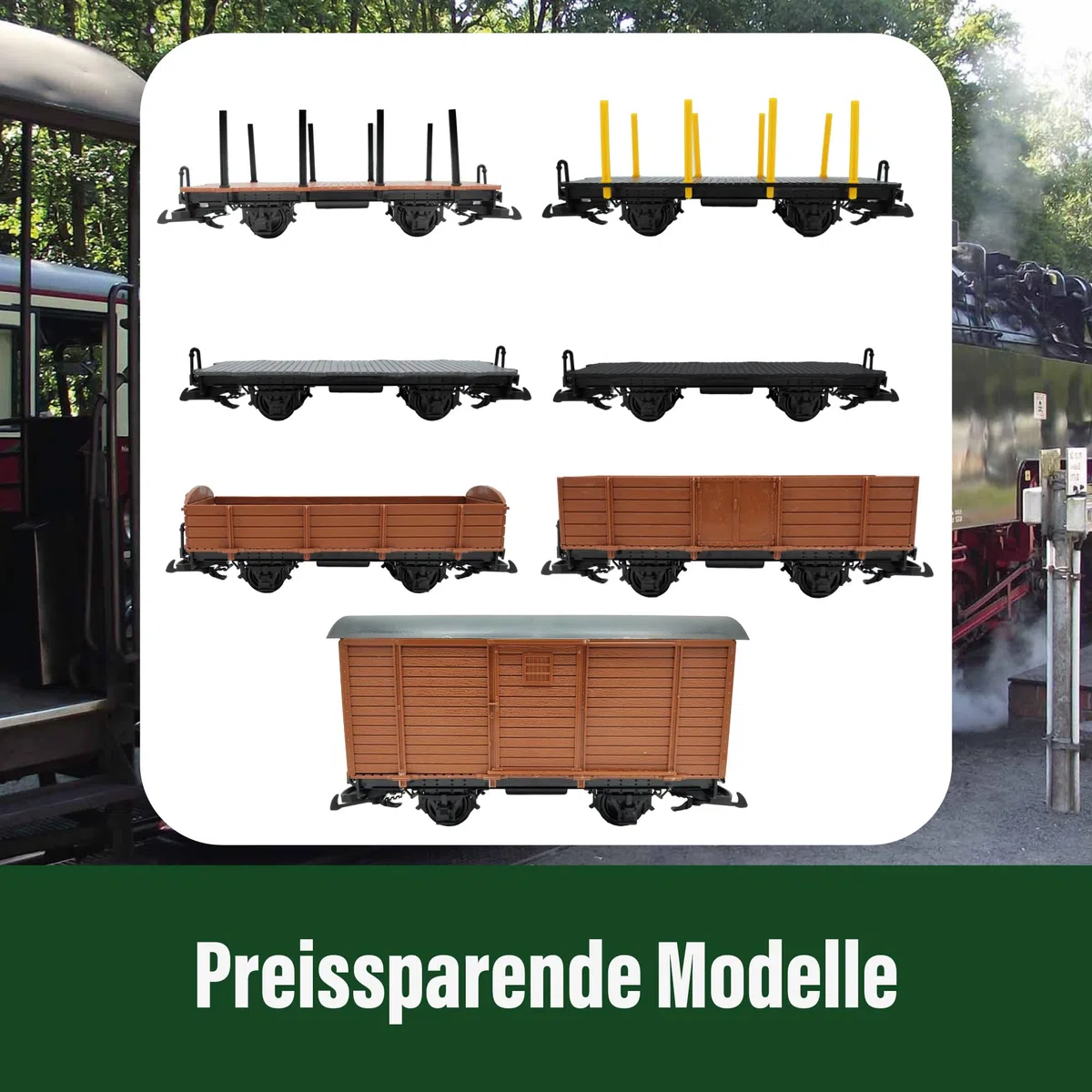 Gedeckter Güterwagen braun - Selbstbauwagen/Bausatzwagen - Gartenbahn Spur G