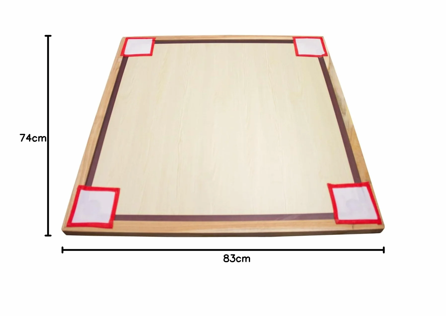 Carrom Board Turnier Synco 74x74 - Top Carrom Board mit komplettem Zubehör, Transporttasche und Gleitpulver - 2983