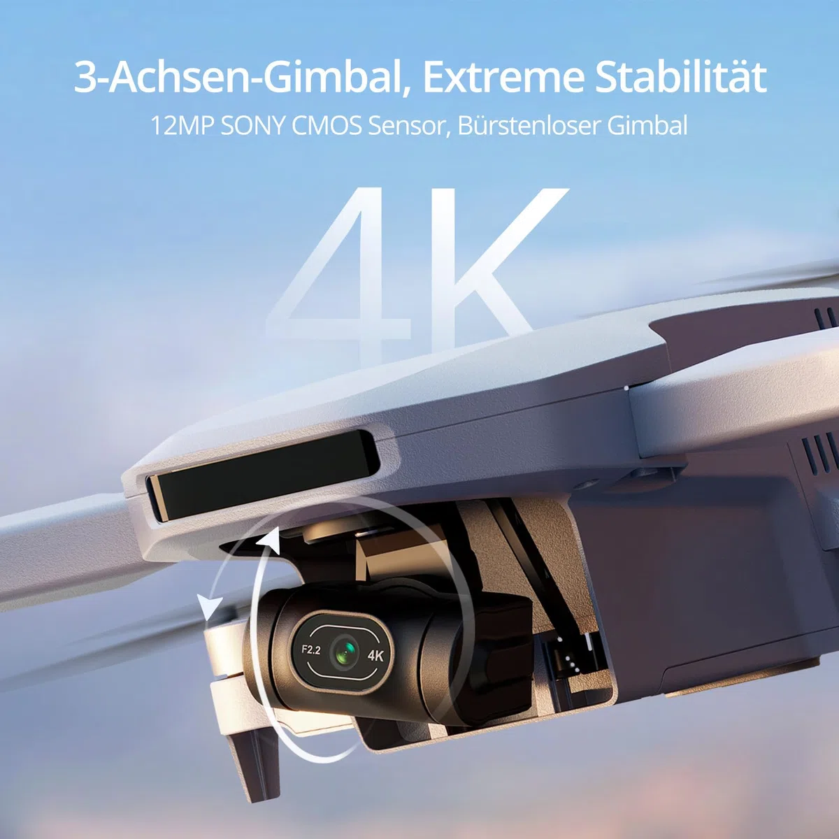 Potensic ATOM 4K GPS Drohne mit 3-Achsen-Gimbal, 96 Min. Lange Flugzeit, 6KM FPV Übertragung, Visuelles Folgen/QuickShots/RTH, unter 249g, Windstärke 5, 12MP Fotos Kameradrohne für Anfänger Erwachsene