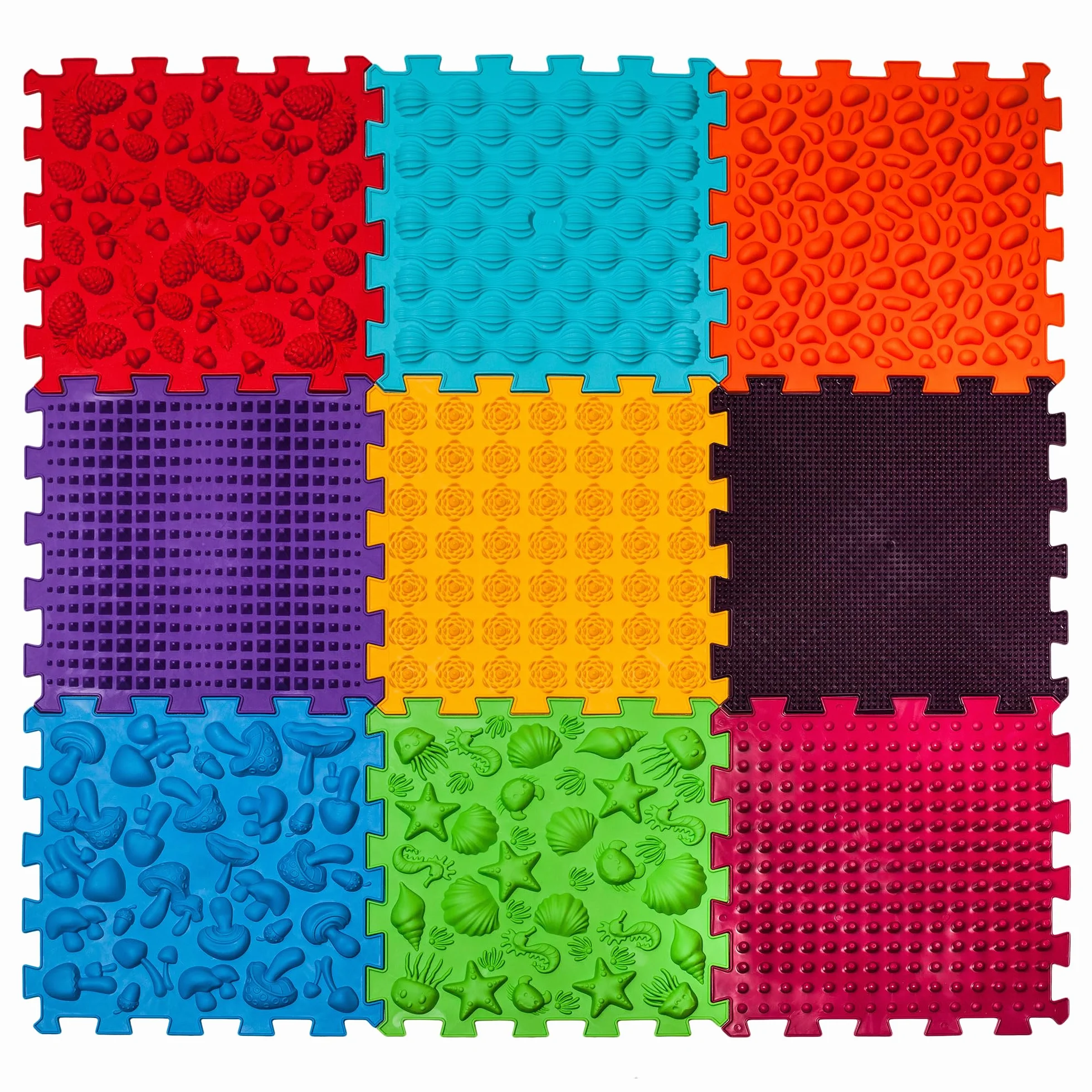 Orthopädische Sensorische Boden Spielmatten für Kinder Super Mix 9 Puzzle Quadrat Waldweg