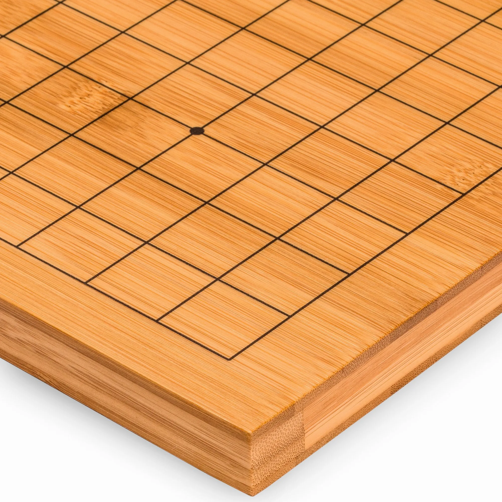 Yellow Mountain Imports Bambus 2 Zentimeter Wendbar 19 x 19/13 x 13 Go-Spielbrett-Set mit Doppelt Konvexen Melamin-Steinen und Bambus-Schalen - Klassisches Strategie-Brettspiel (Baduk/Weiqi)