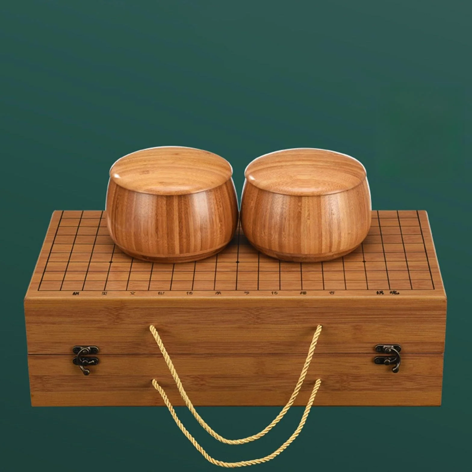 Premium Bamboo Go Set mit 361 Bakelit-Steinen und Schalen, wendbares wasserdichtes Design für Anfänger und zwei Spieler Gameplay (b,e)