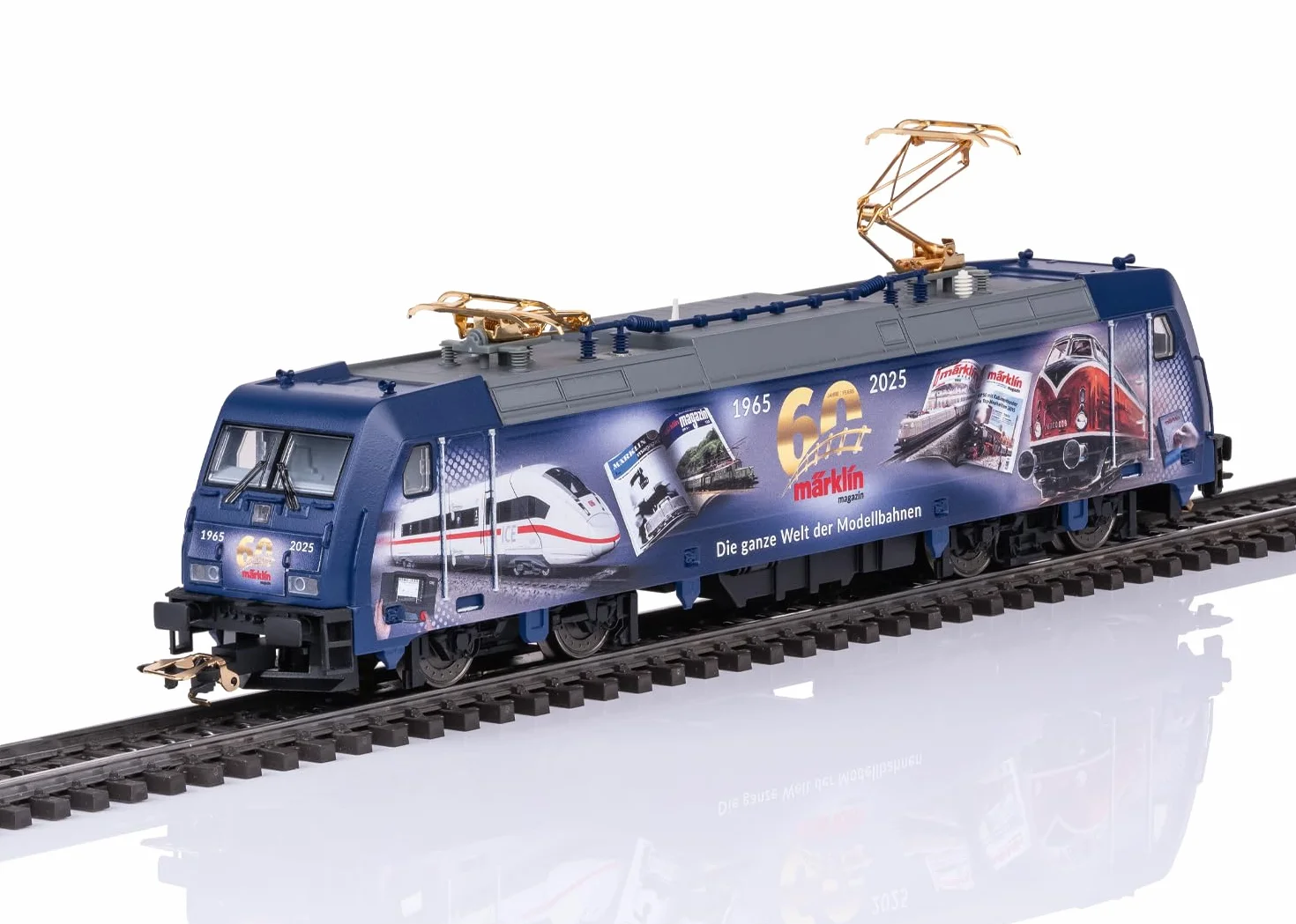 Märklin 36060 Elektrolokomotive BR 185.2 – H0 Wechselstrom – mfx Digital-Decoder, Sound, LED-Licht – Jubiläumsmodell Märklin Magazin 60 Jahre – Lokmodell 21,7 cm