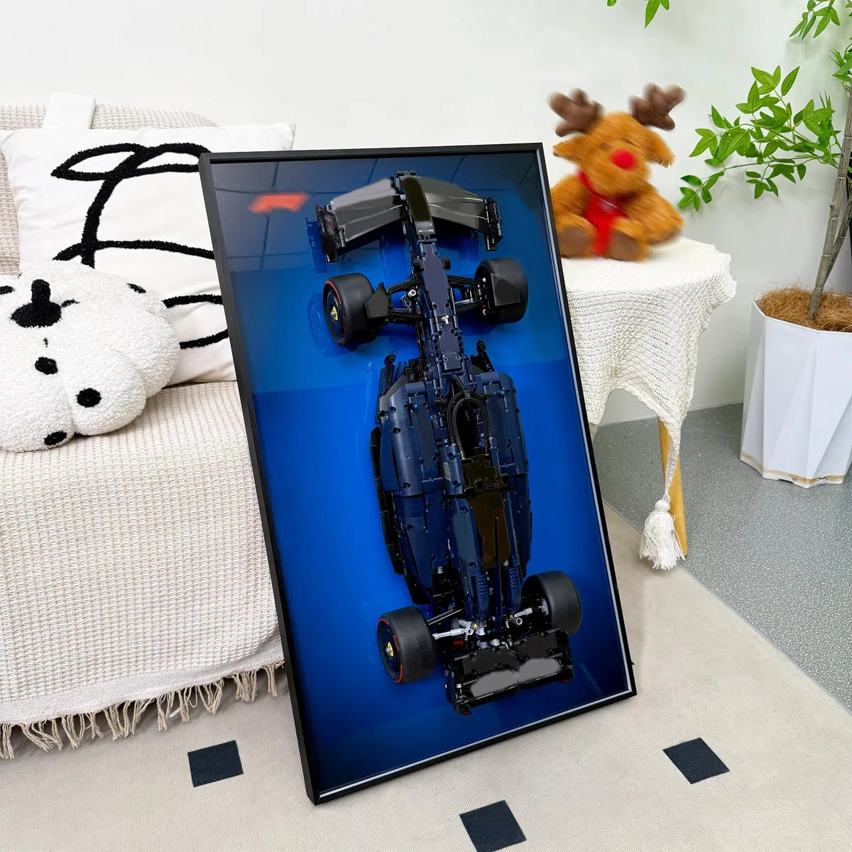 Display Wandhalterung Kompatibel Mit 42206 F1 Race Car, 42206 Formel 1 Auto Rahmen, Perfekt für die im Wohnzimmer, Arbeitszimmer, Hobbyraum 75*45cm (Nur Rahmen)