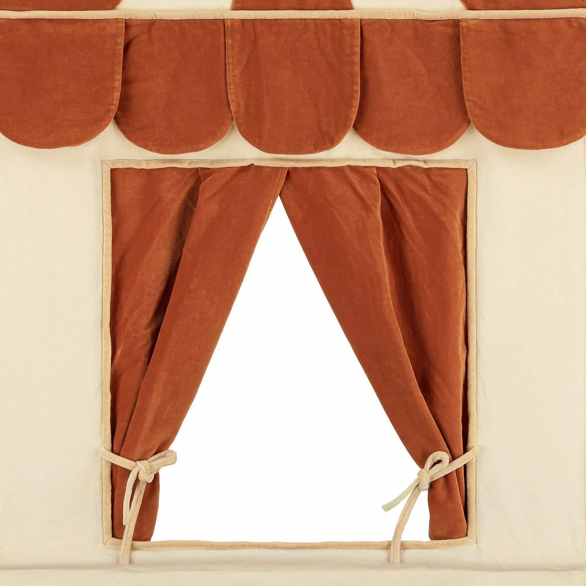 Loberon Puppentheater Papillou, Einfaches Aufhängen, Farbintensives Design, Kreatives Spielen, Kinderzimmer, Baumwolle, Eisen, Kunststoff, rostrot/Creme