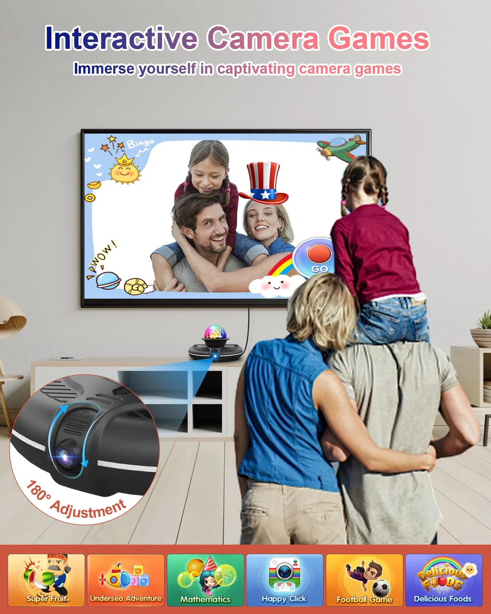 Interaktive Flanell-Tanzmatte mit Kamera für TV, rutschfeste Tanzmatte für Kinder Erwachsene Mädchen Jungen, Ideal als Geburtstags