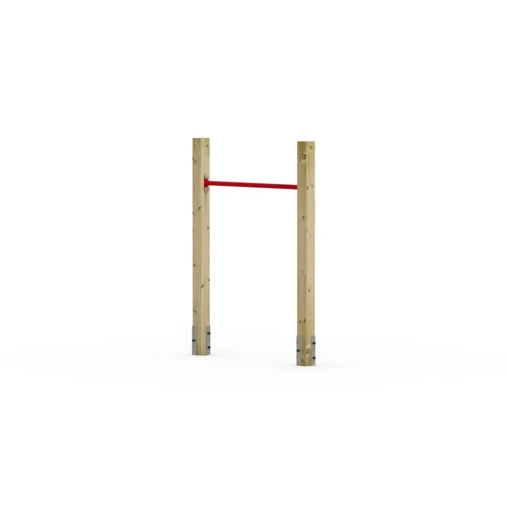 Wickey Einzel-Reck FIT Tumble 201 - Spielplatz Turngerät - Kinder Reckstange - Spielgerät aus Holz - 108x9x151 cm