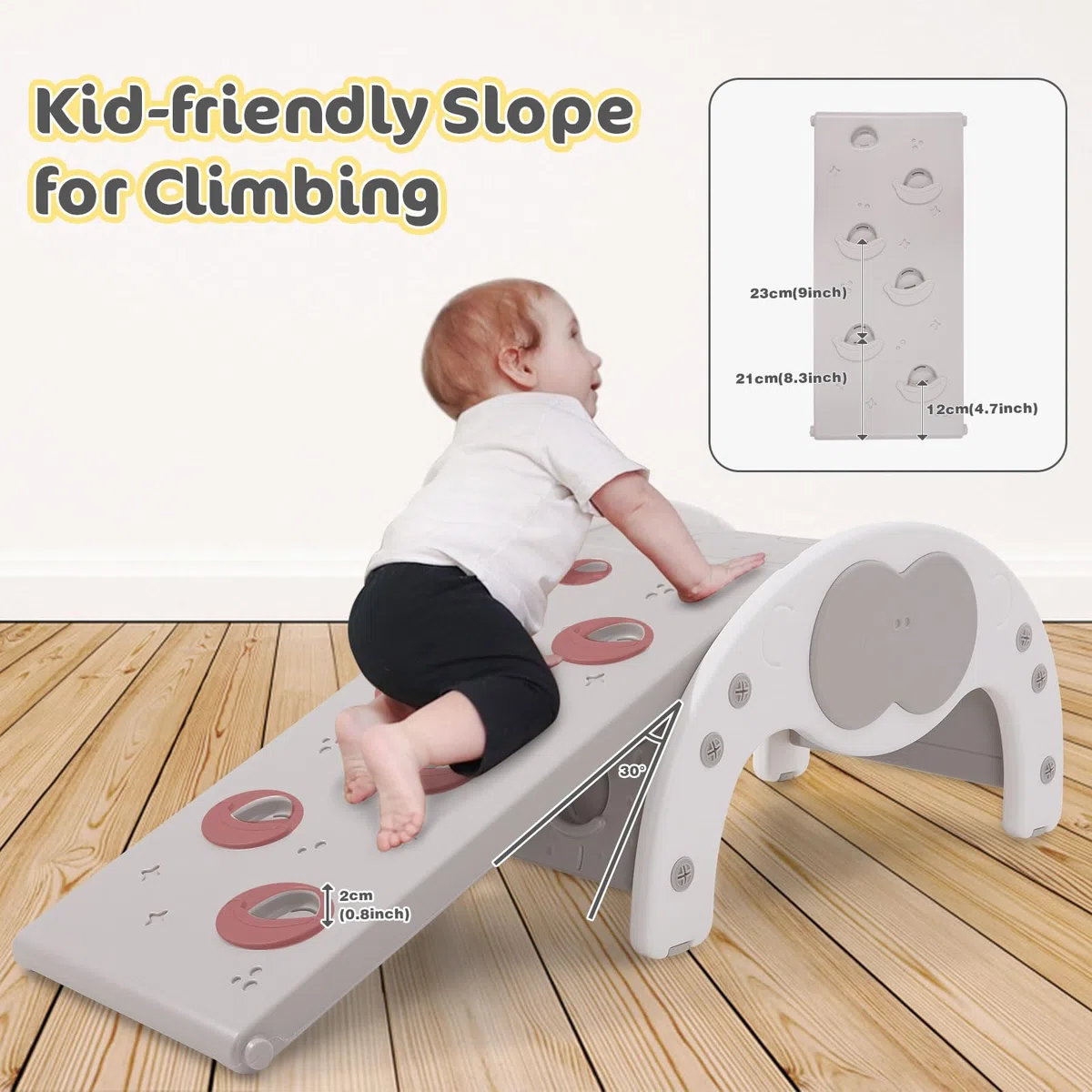 3 in 1 Montessori Indoor Klettergerüst Set für Kinder, Mittelgroßer Indoor-Spielplatz Kleinkinder-Kletterspielzeug Spielzeug