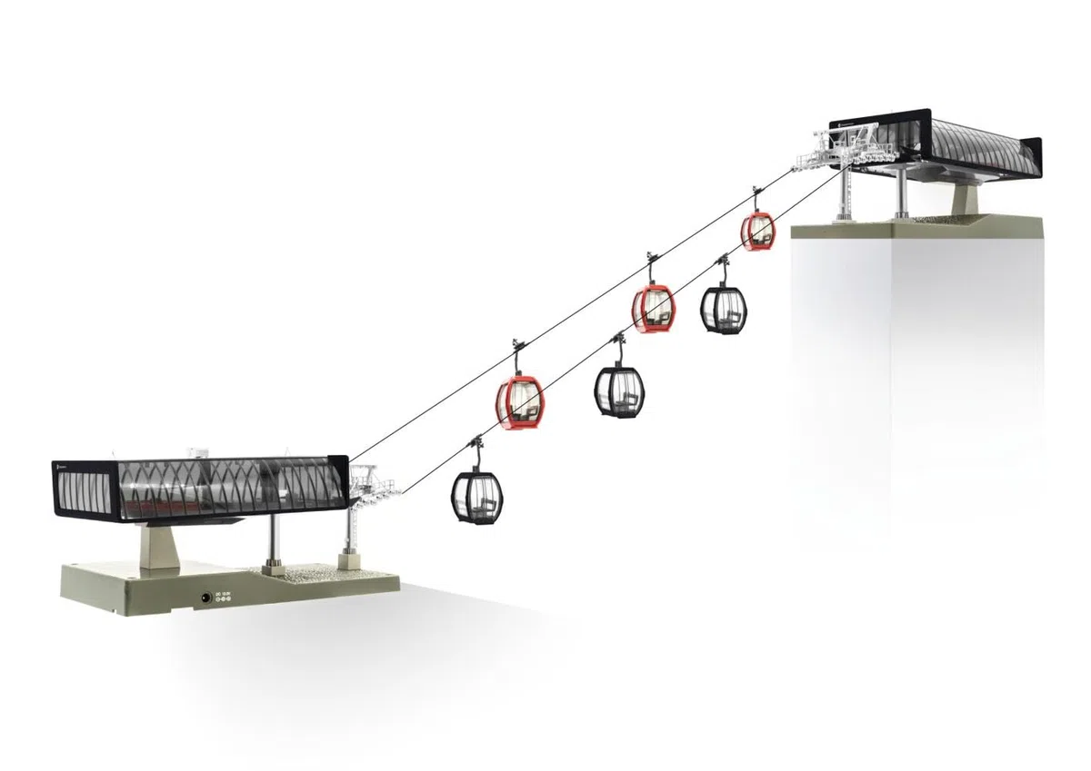 Seilbahn D-Line Set schwarz/rot 1:87 Spur H0