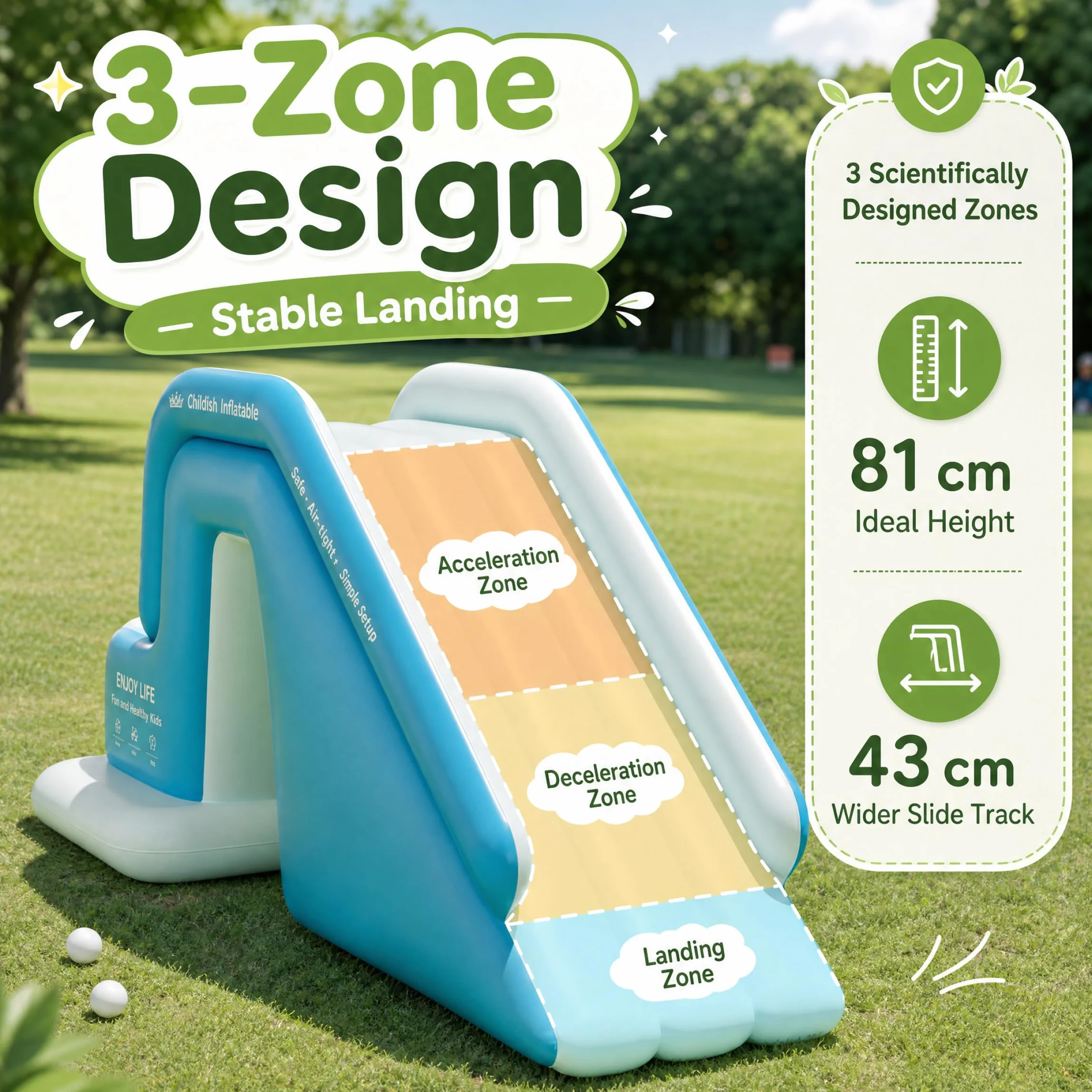 Aufblasbare Poolrutsche, aufblasbare Poolrutsche, oberirdische PVC-Luftblase, großes Familien- und Kinderspielspielzeug mit schnellem Aufblasen für den Hinterhof, 183 x 83 x 83 cm