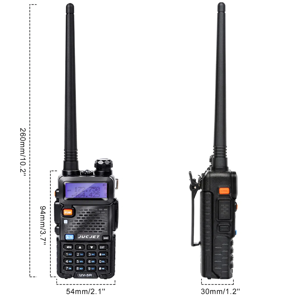 5R M Amateurfunk-Handgerät, verbessertes Funkgerät der 5R-Serie, kompatibel mit Einstellungen der UV-5R-Serie, 128 Kanäle, 5W/1W Leistung, VOX, LED-Taschenlampe, USB-Ladestation, 1er-Pack