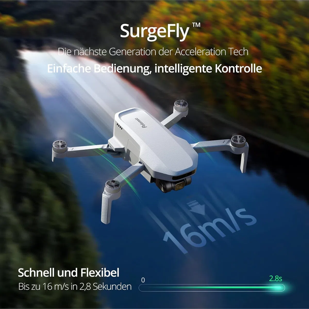 Potensic ATOM SE GPS Drohne mit 4K EIS Kamera, 2 Akkus 62 Min. Flugzeit, unter 249g, C0, 4KM FPV Übertragung, Bürstenloser Motor, Max.16m/s, Follow-Me/autom. Rückkehr, für Anfänger Erwachsene