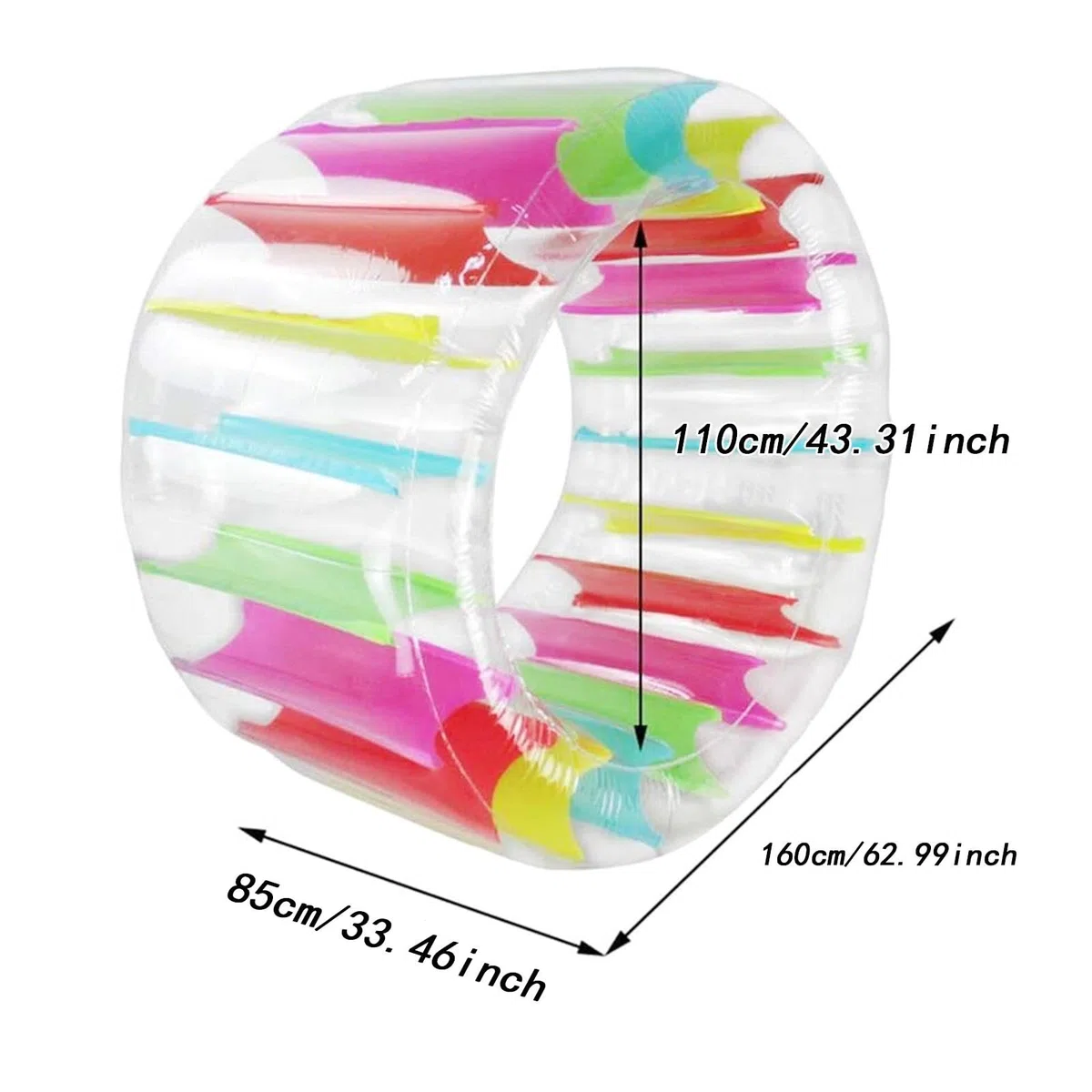 Aufblasbares Rollrad, Buntes Wasserrollspielzeug, 160cm
