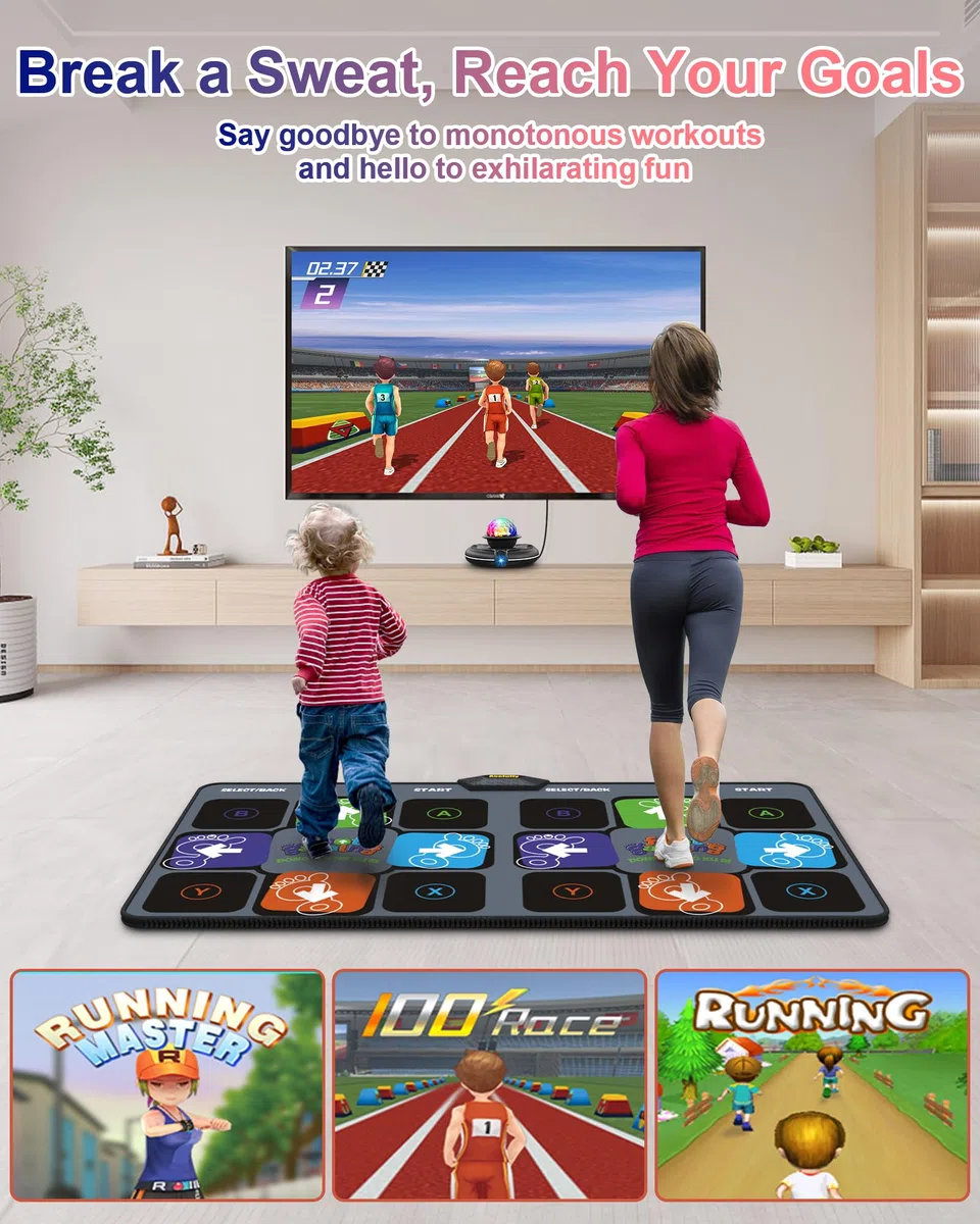 Interaktive Flanell-Tanzmatte mit Kamera für TV, rutschfeste Tanzmatte für Kinder Erwachsene Mädchen Jungen, Ideal als Geburtstags