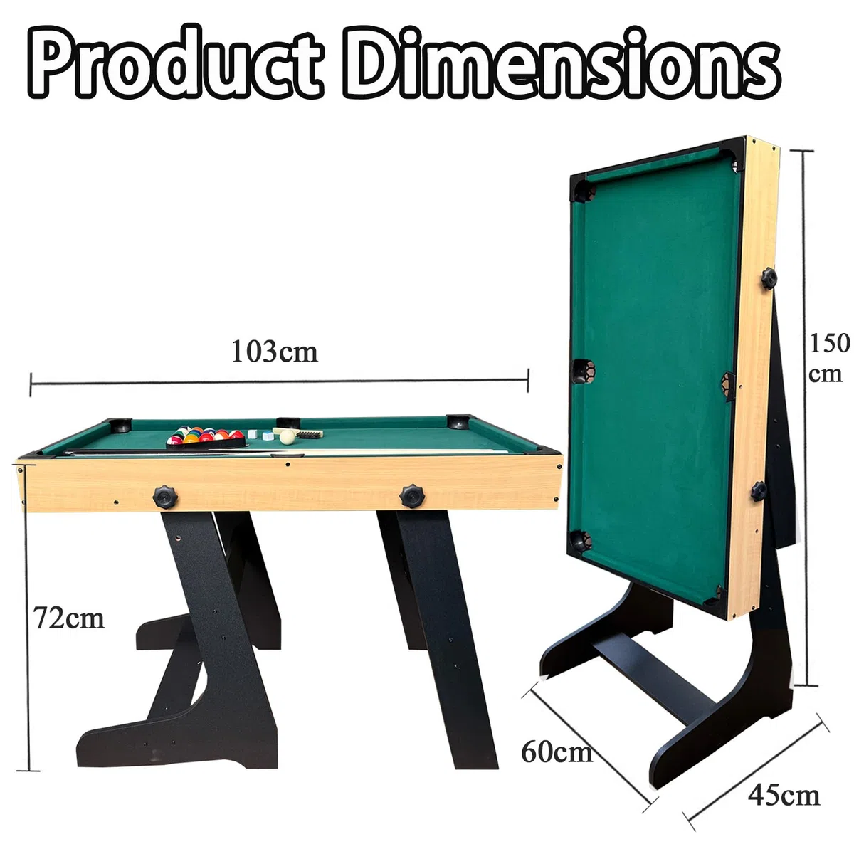 12-in-1 Multi Spieltisch, Kicker Multigame Klappbar mit Tischfußball, Billardtisch, Tischtennis, Hockey, Shuffleboard, Bowling, Schach, Dame, Backgammon und Poker samt sämtlichem Zubehör