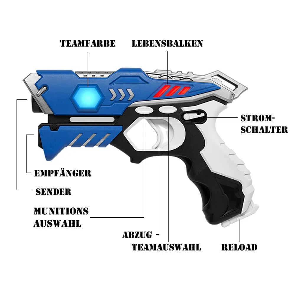 Laser Tag Set: 2 Laserpistolen - Lasertag Spiel Set für Kinder Ab 6 Jahren