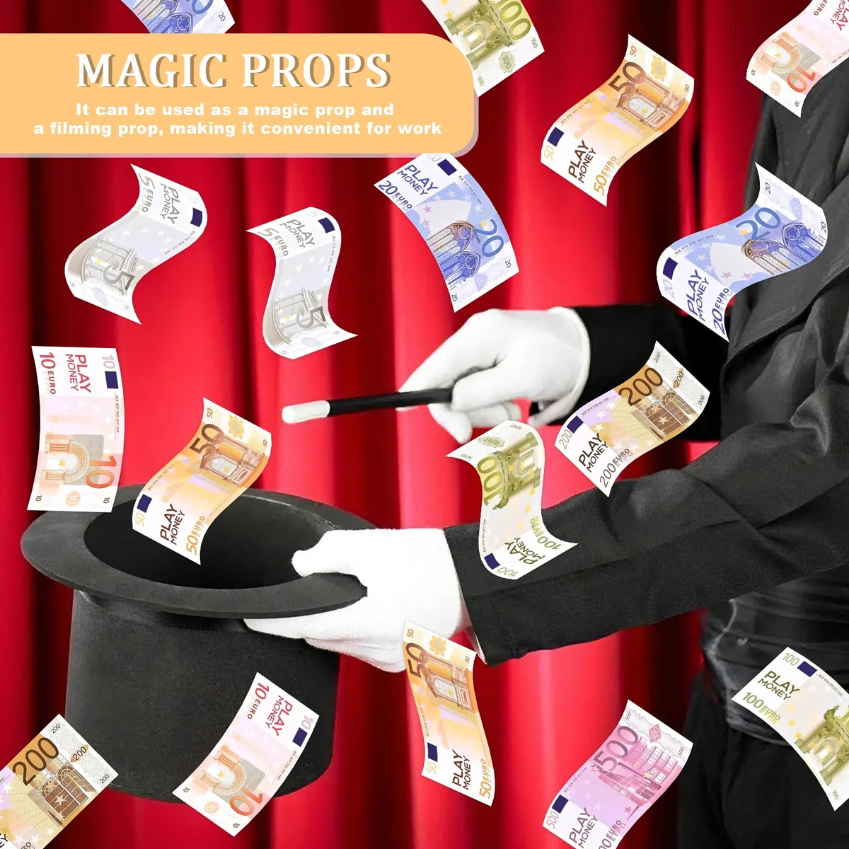 280 Stück Spielgeld Set, Spielgeld Scheine für Spiel | 5/10/20/50/100/200/500, 40 Blatt pro Blatt, Prop Money