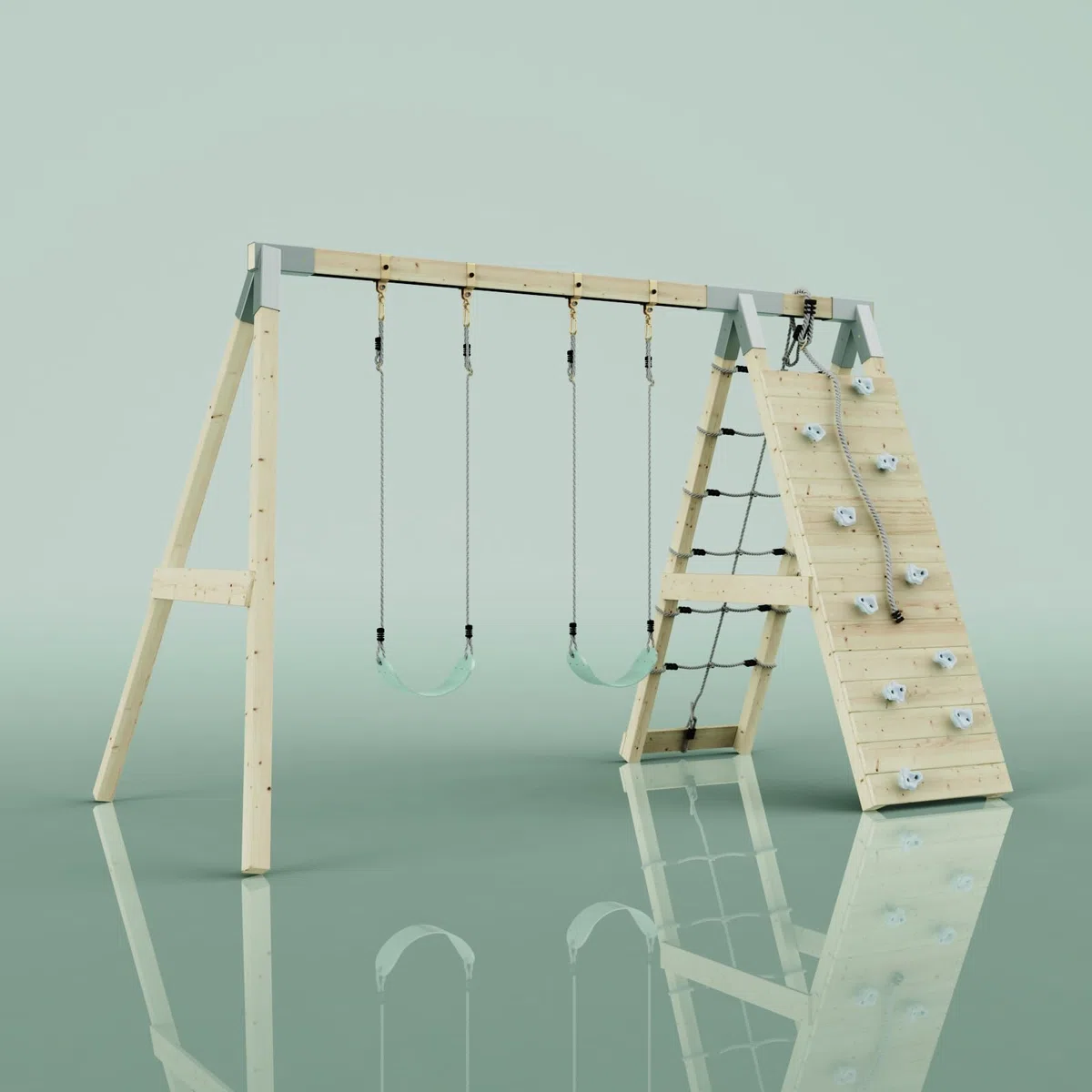 PolarPlay Klettergerüst Biene aus Holz in Grün