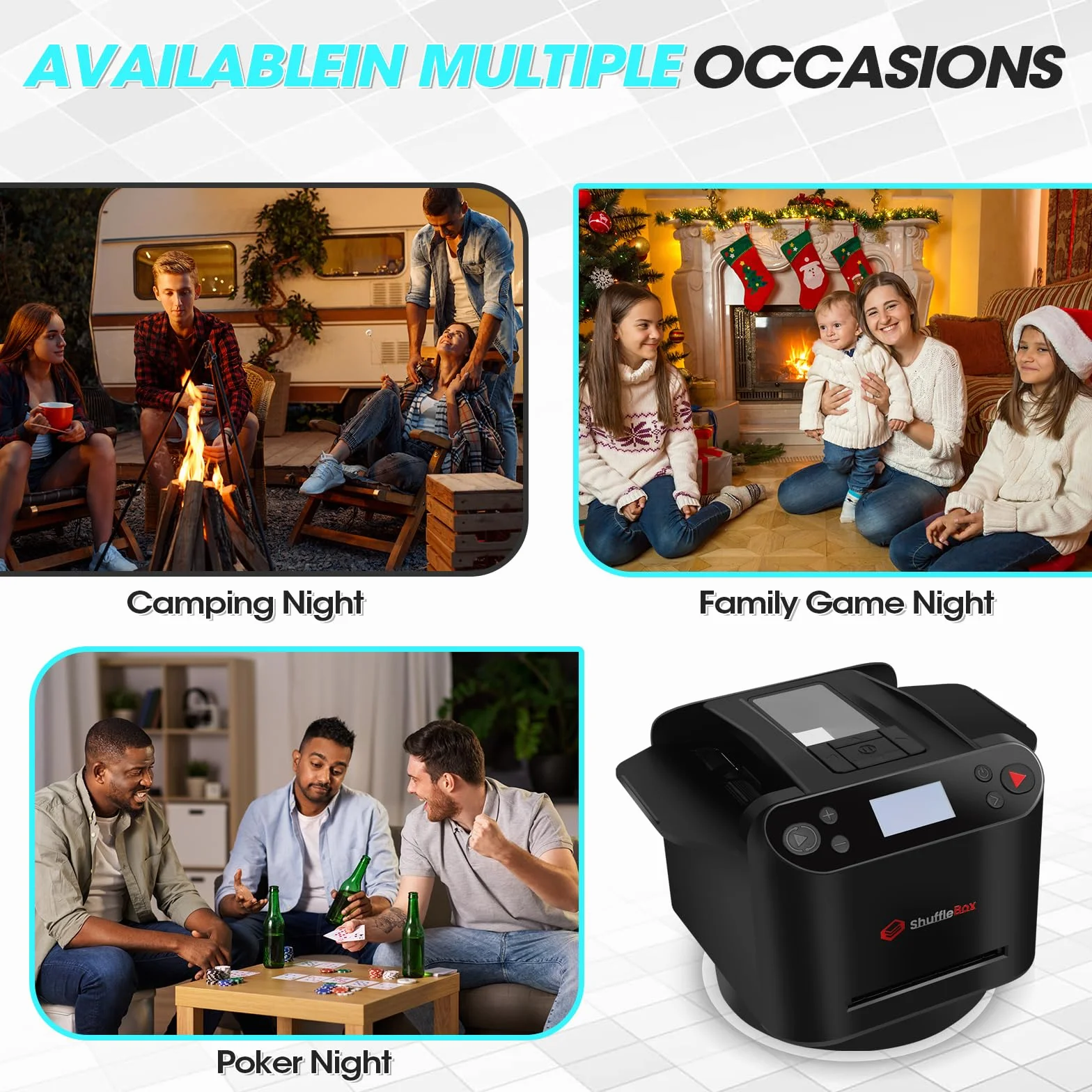 ShuffleBox G1 Pro Automatische Kartenmischer und Kartensender 2 in 1,Ultra leise,für UNO, Taco Cat Ziegenkäse Pizza, fünf Kronen, Monopoly Deal, Bycicle und Maverick Karte (Schwarz)