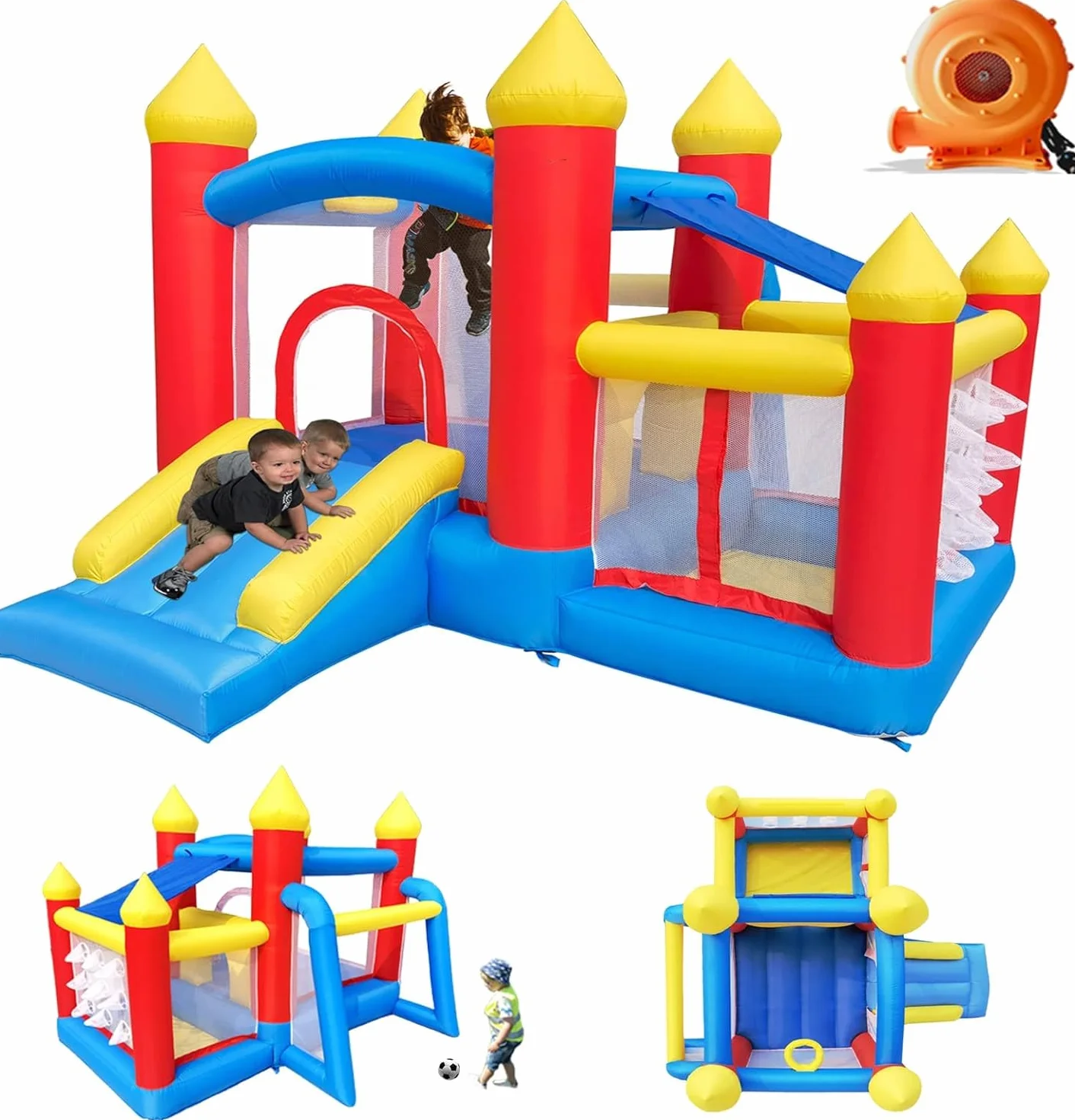 Ballsea Hüpfburg Mit Gebläse für Kinder von 3 Bis 8 Jahren - Indoor 312×272×200cm