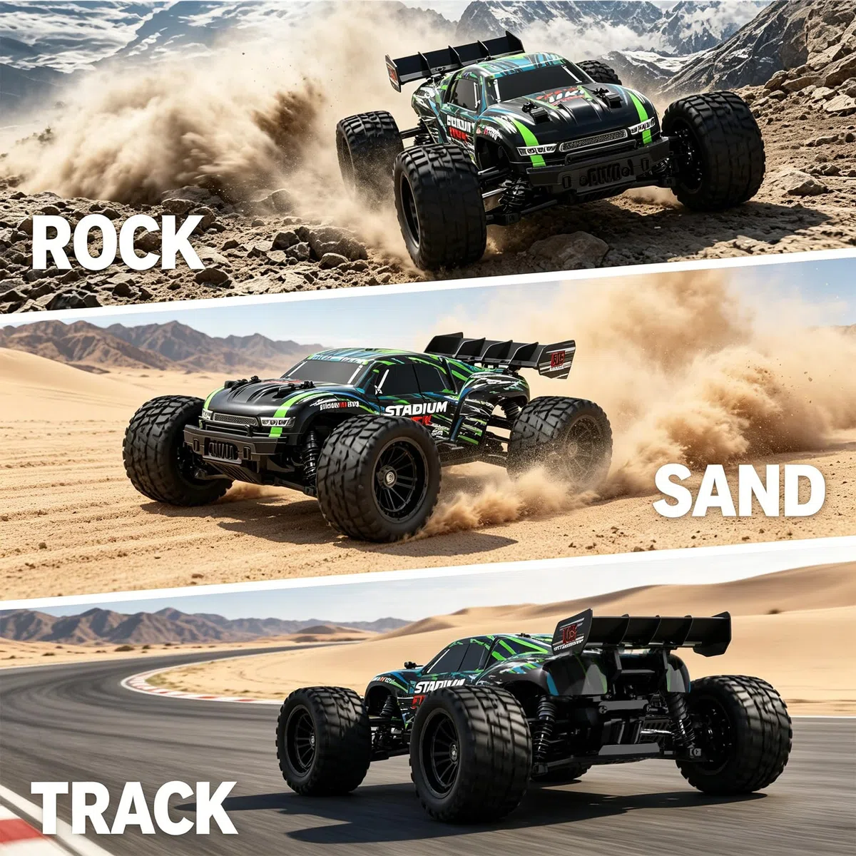 HAIBOXING Ferngesteuertes Auto, 2,4 GHz 1:18 Proportional 4WD 36+ km/h Hobby Offroad Monster RC Truck, wasserdichte RC Truggy RTR Geländegängig Spielzeug